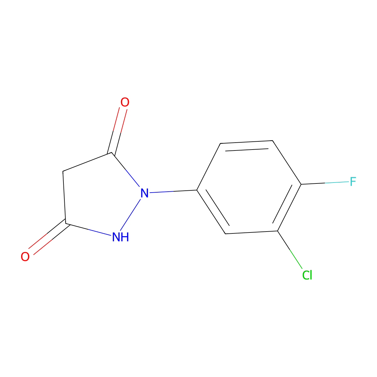 1-(3-Chloro-4-fluorophenyl)pyrazolidine-3,5-dione molecular structure, CAS 328562-23-8