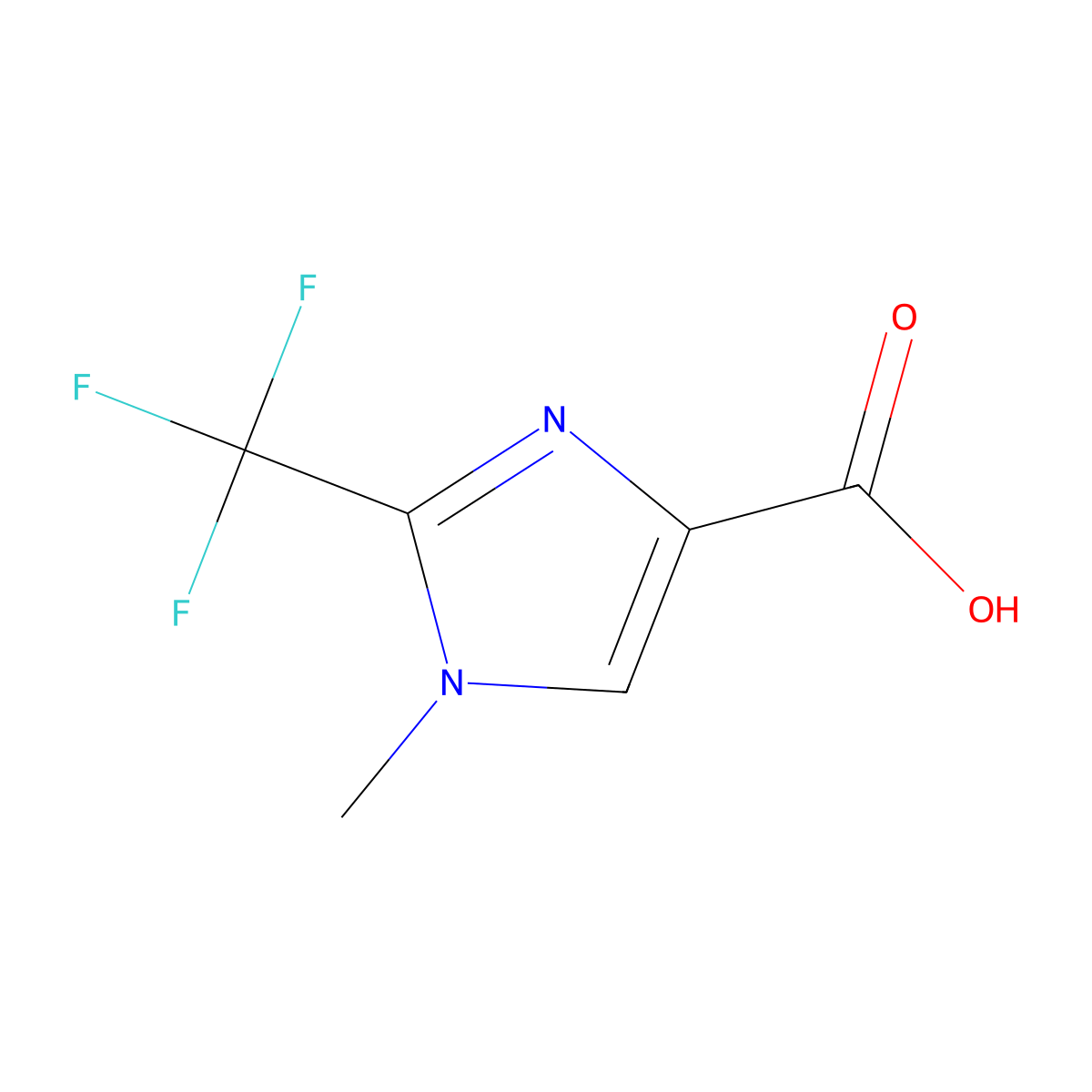 1-methyl-2-(trifluoromethyl)-1H-Imidazole-4-carboxylic acid molecular structure, CAS 328569-21-7