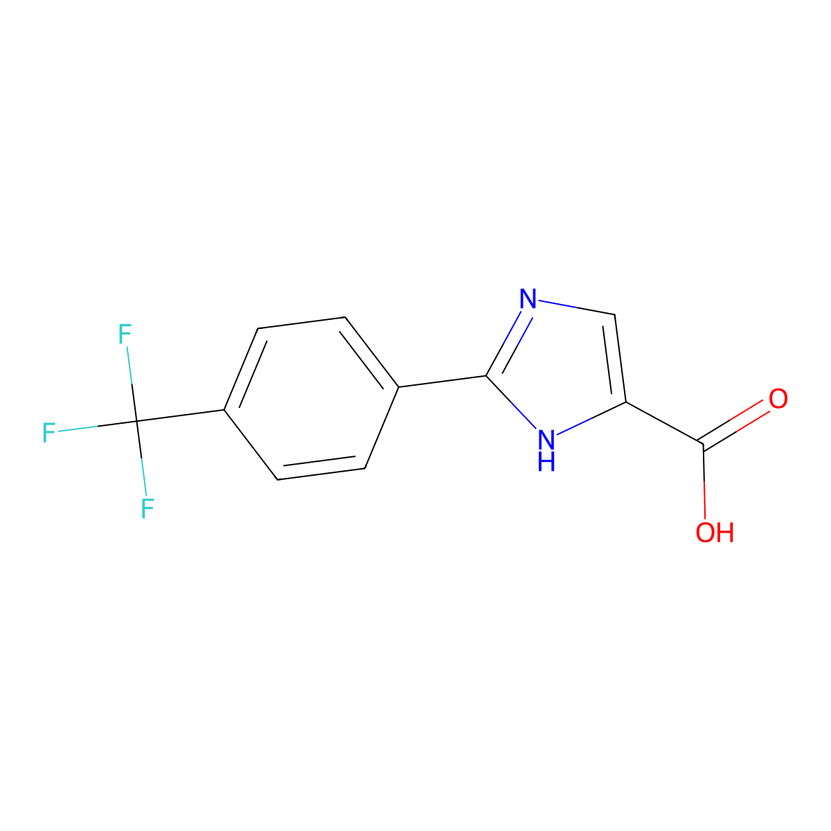 2-(4-(trifluoromethyl)phenyl)-1H-imidazole-5-carboxylic acid molecular structure, CAS 328569-34-2