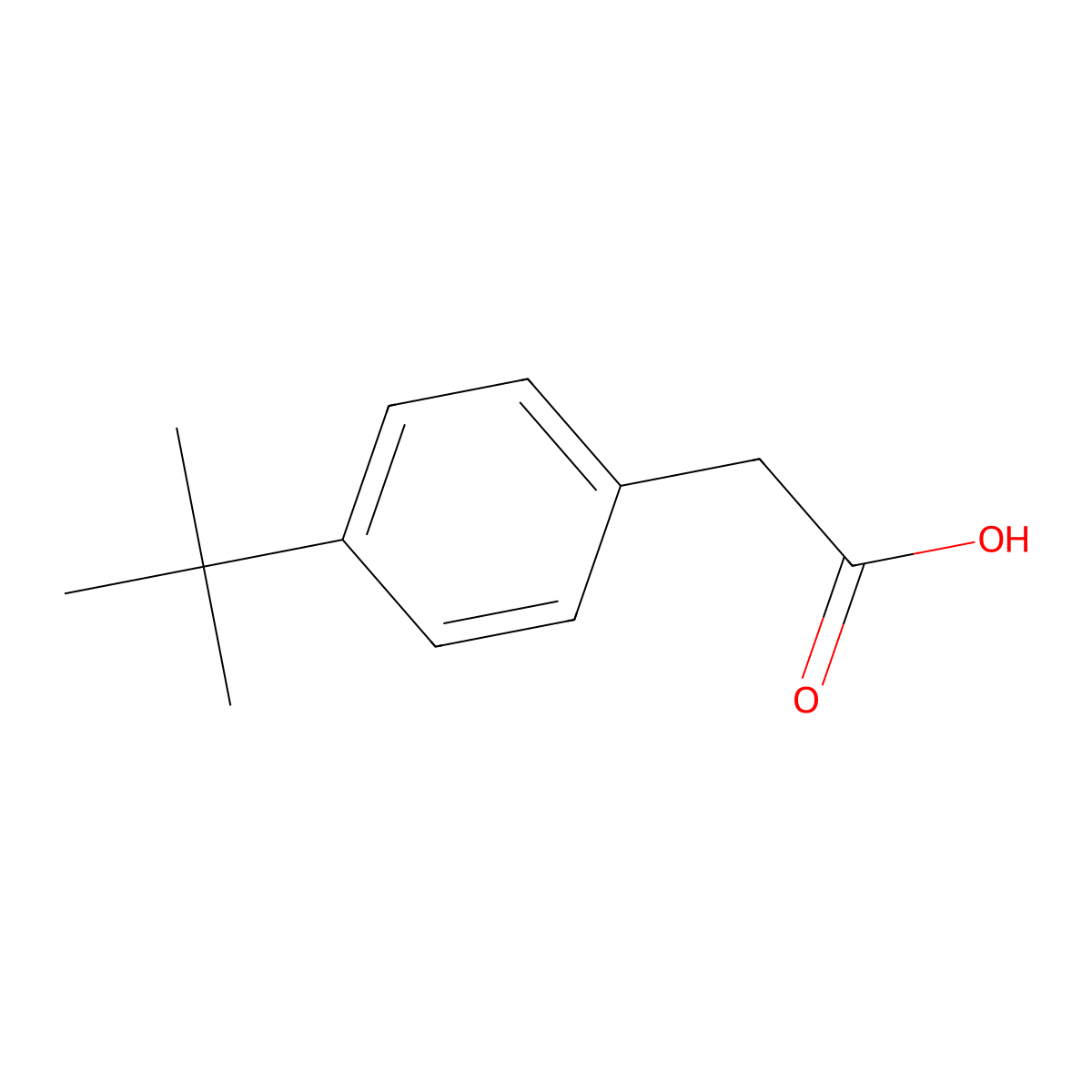 Benzeneacetic acid, 4-(1,1-dimethylethyl)- molecular structure, CAS 32857-63-9