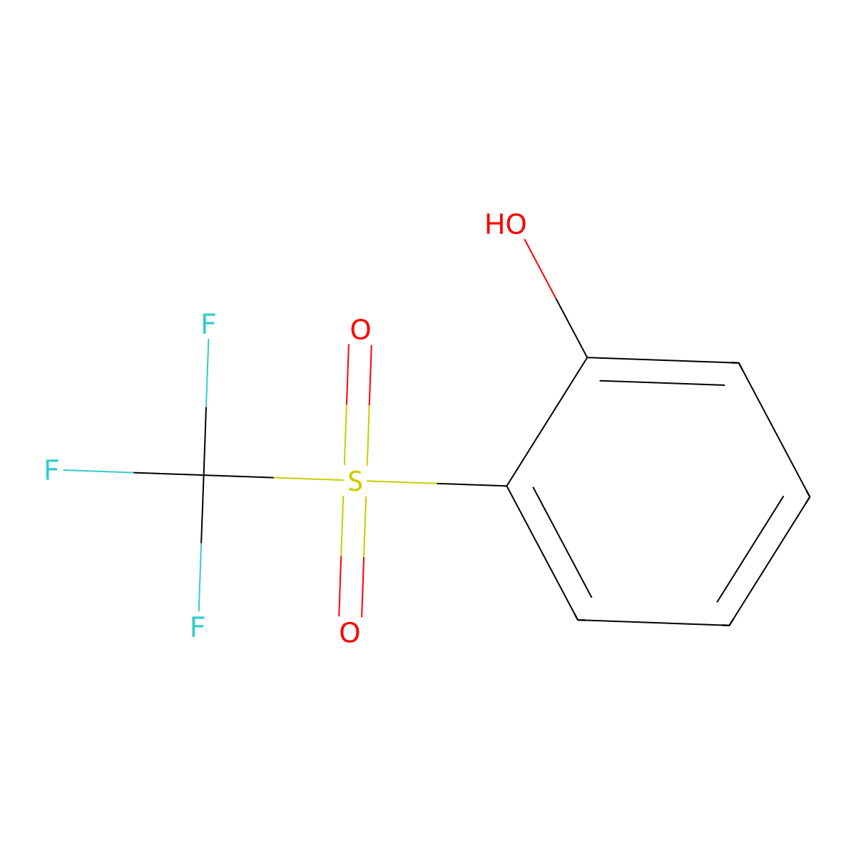 2-Trifluoromethanesulfonylphenol molecular structure, CAS 32858-96-1