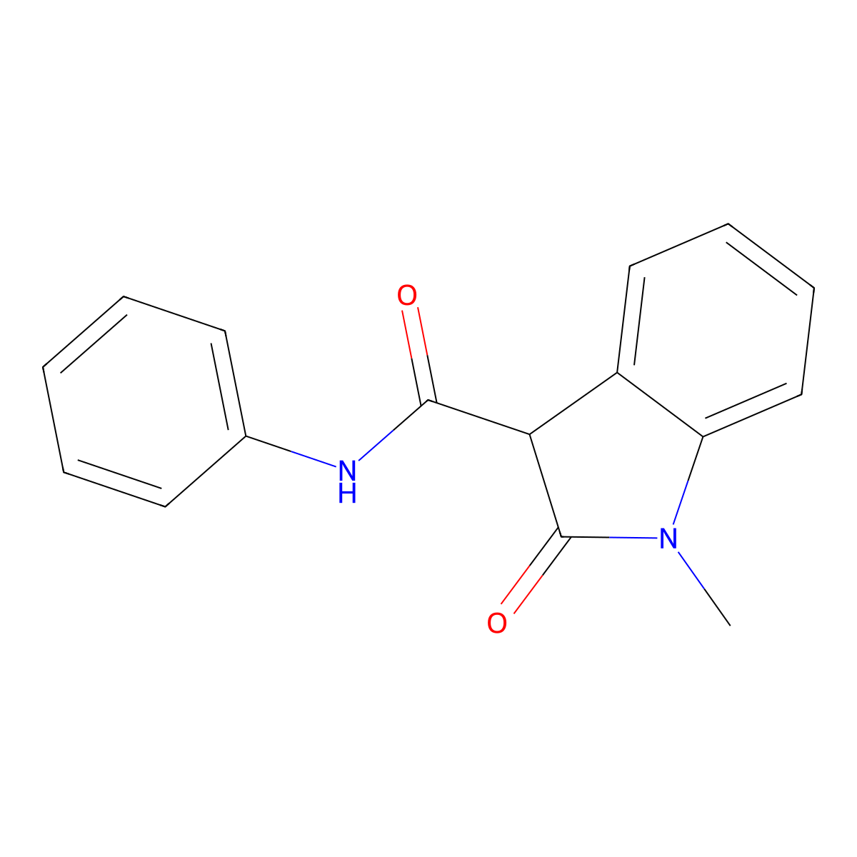 1-Methyl-2-oxo-N-phenyl-2,3-dihydro-1H-indole-3-carboxamide molecular structure, CAS 32866-51-6