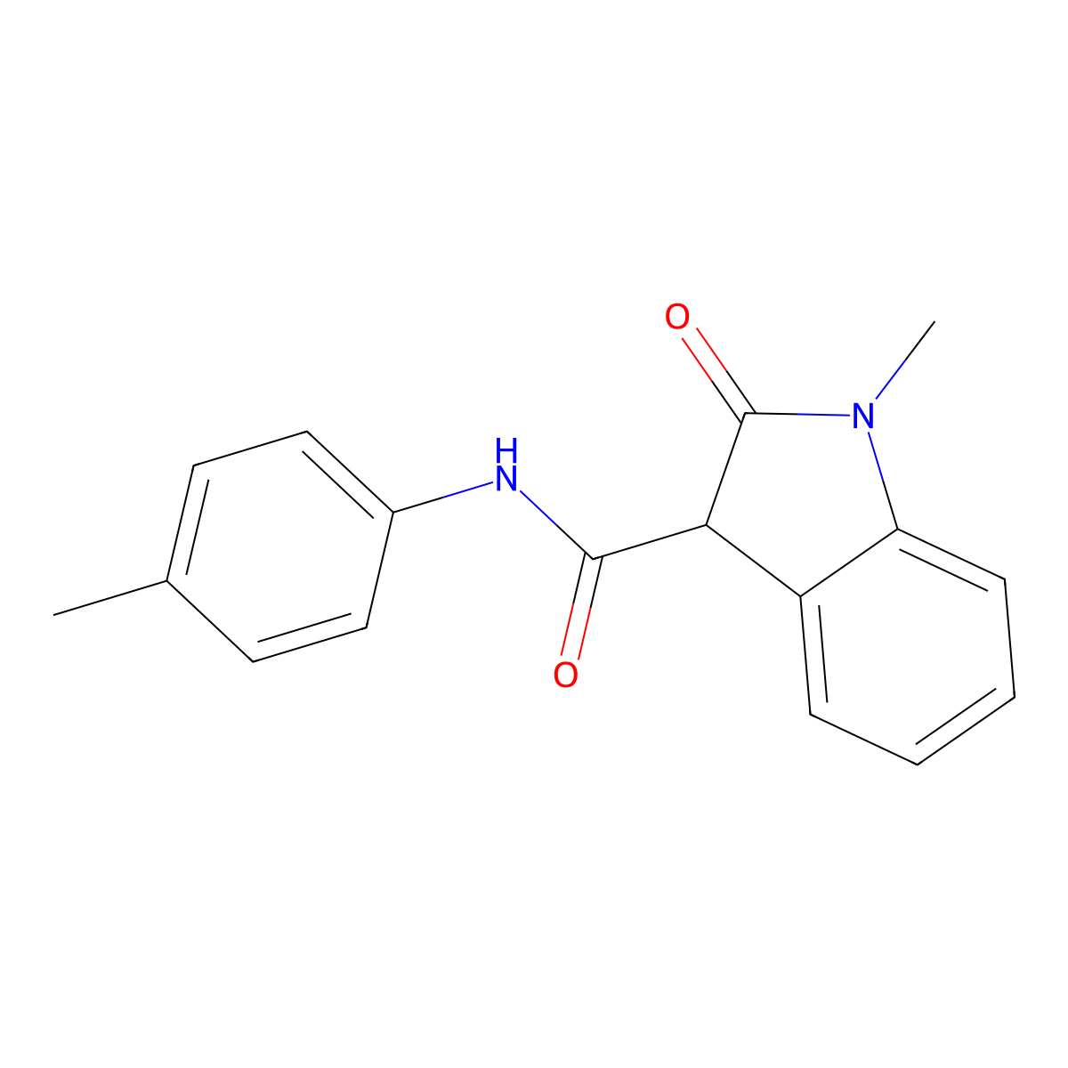 1-methyl-N-(4-methylphenyl)-2-oxo-3-indolinecarboxamide molecular structure, CAS 32866-55-0