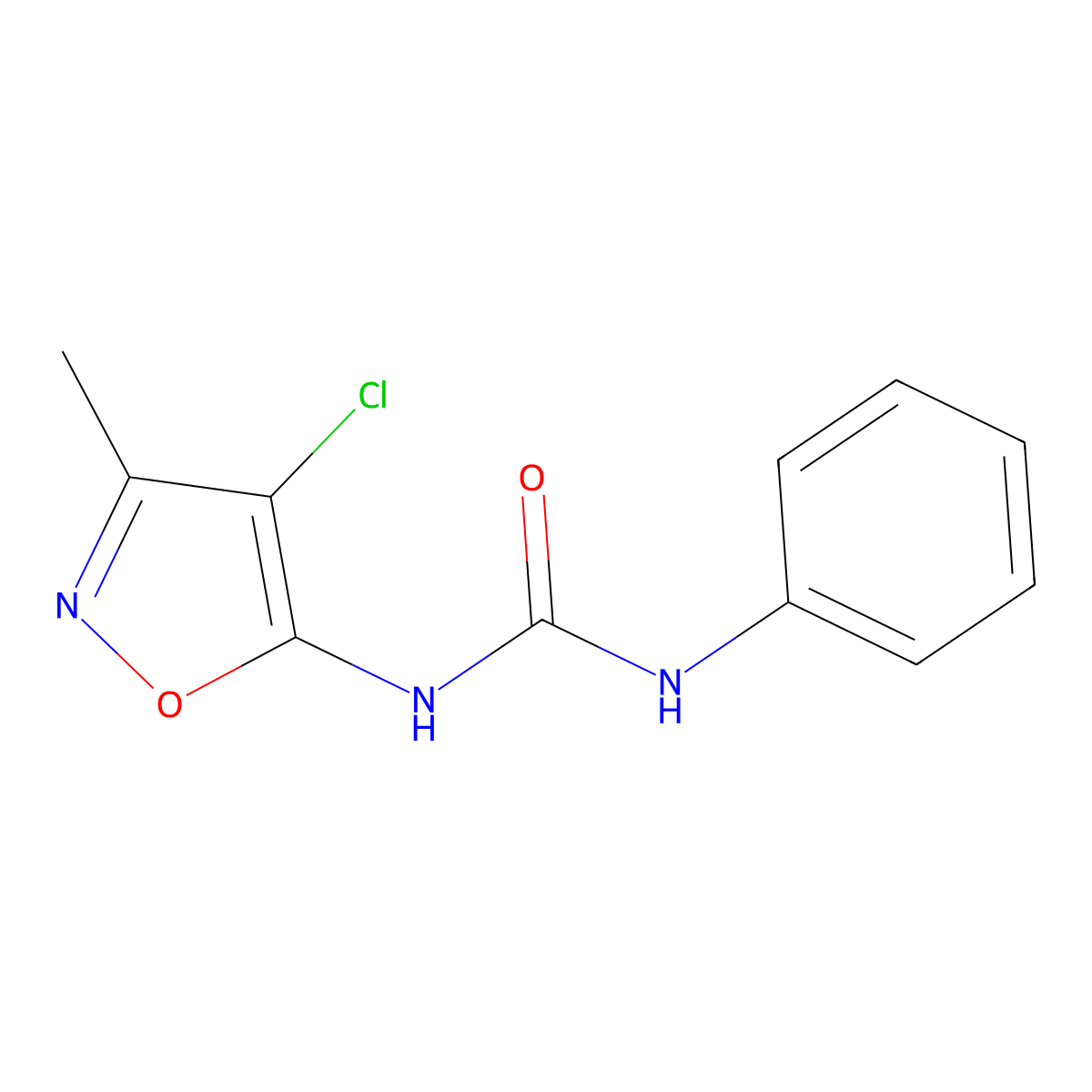 N-(4-chloro-3-methyl-5-isoxazolyl)-N'-phenylurea molecular structure, CAS 32868-57-8
