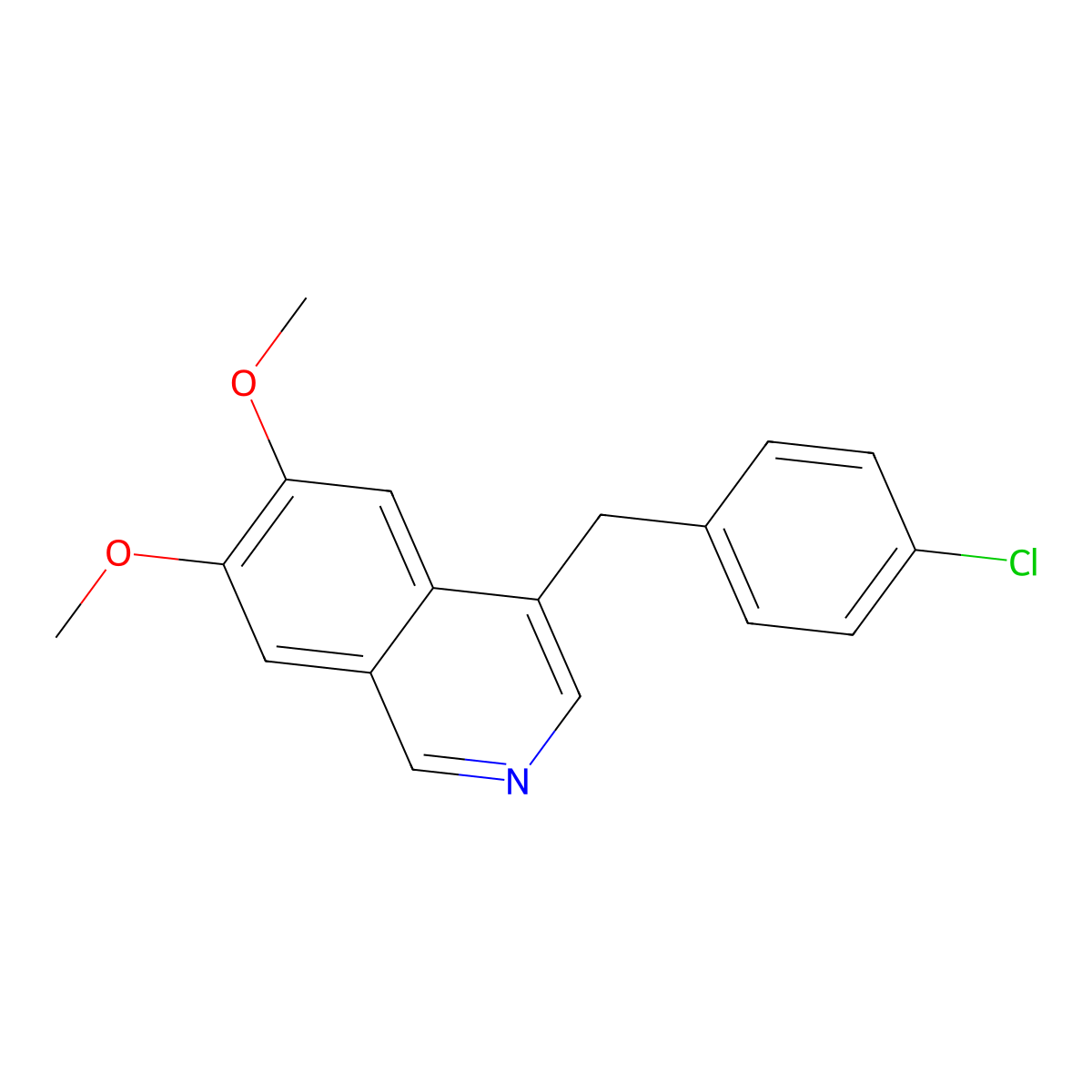 6,7-Dimethoxy-4-(4-chlorobenzyl)isoquinoline molecular structure, CAS 32871-99-1