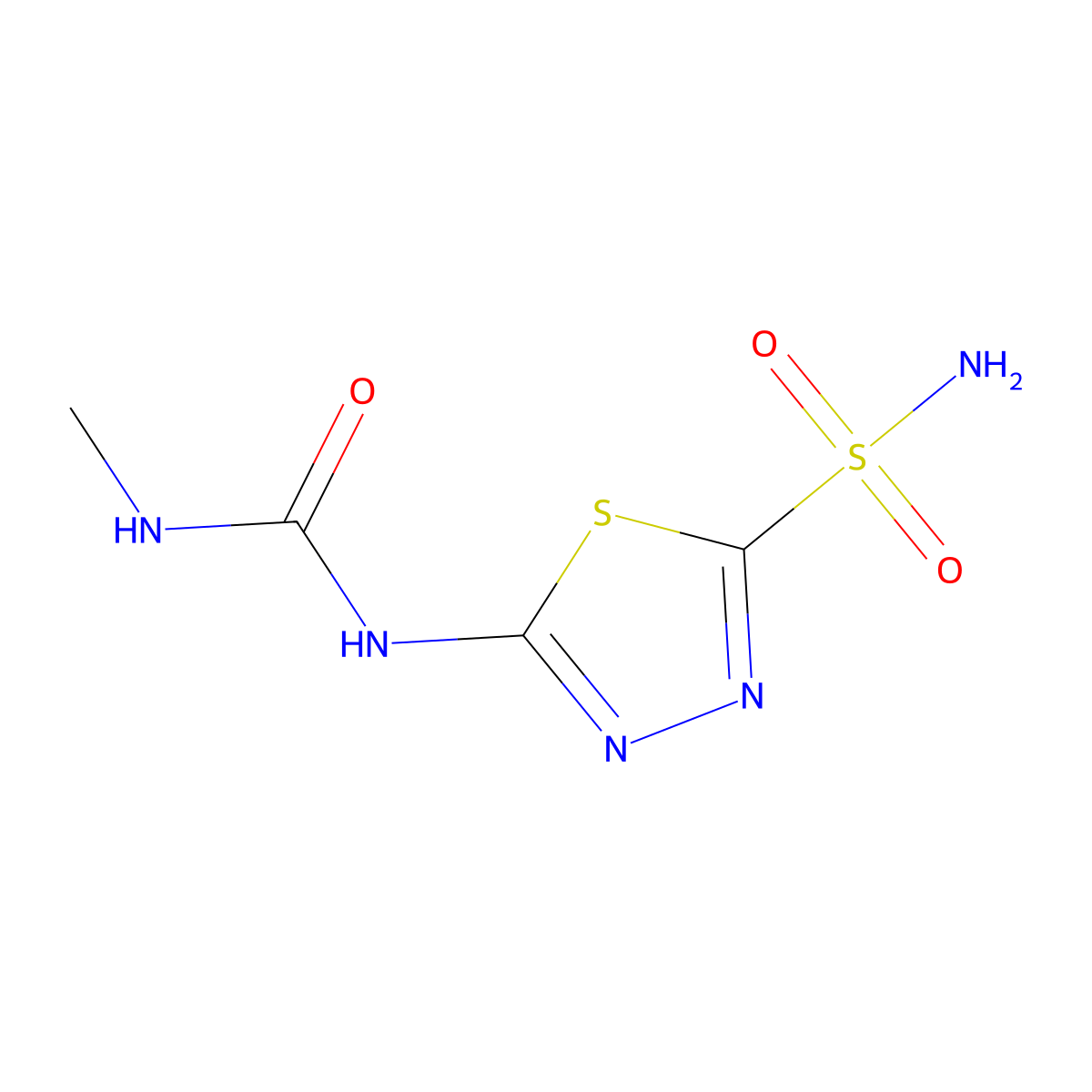 3-Methyl-1-(5-sulfamoyl-1,3,4-thiadiazol-2-yl)urea molecular structure, CAS 32873-77-1