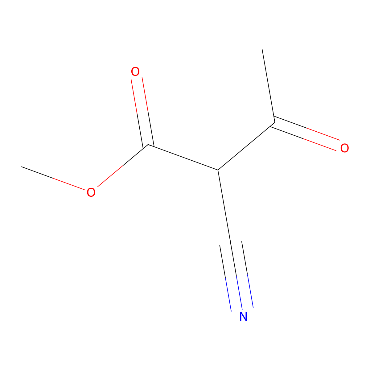 Methyl 2-cyano-3-oxobutanoate molecular structure, CAS 3288-52-6