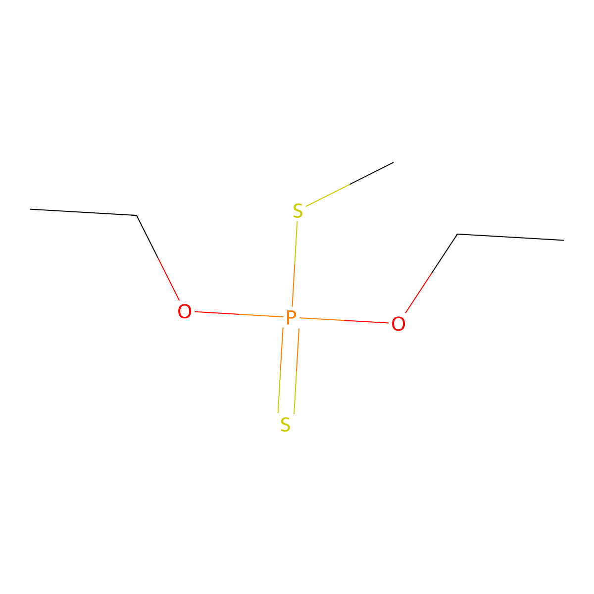 O,O-Diethyl S-methyl dithiophosphate molecular structure, CAS 3288-58-2