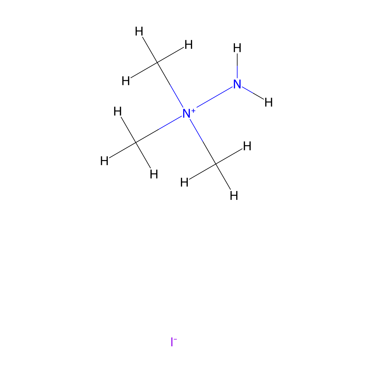 Hydrazinium, 1,1,1-trimethyl-, iodide (1:1) molecular structure, CAS 3288-80-0