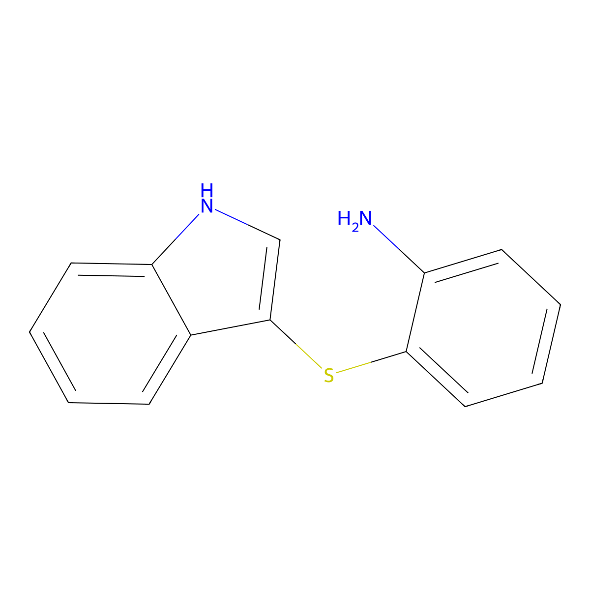 2-((1H-indol-3-yl)thio)aniline molecular structure, CAS 32884-72-3