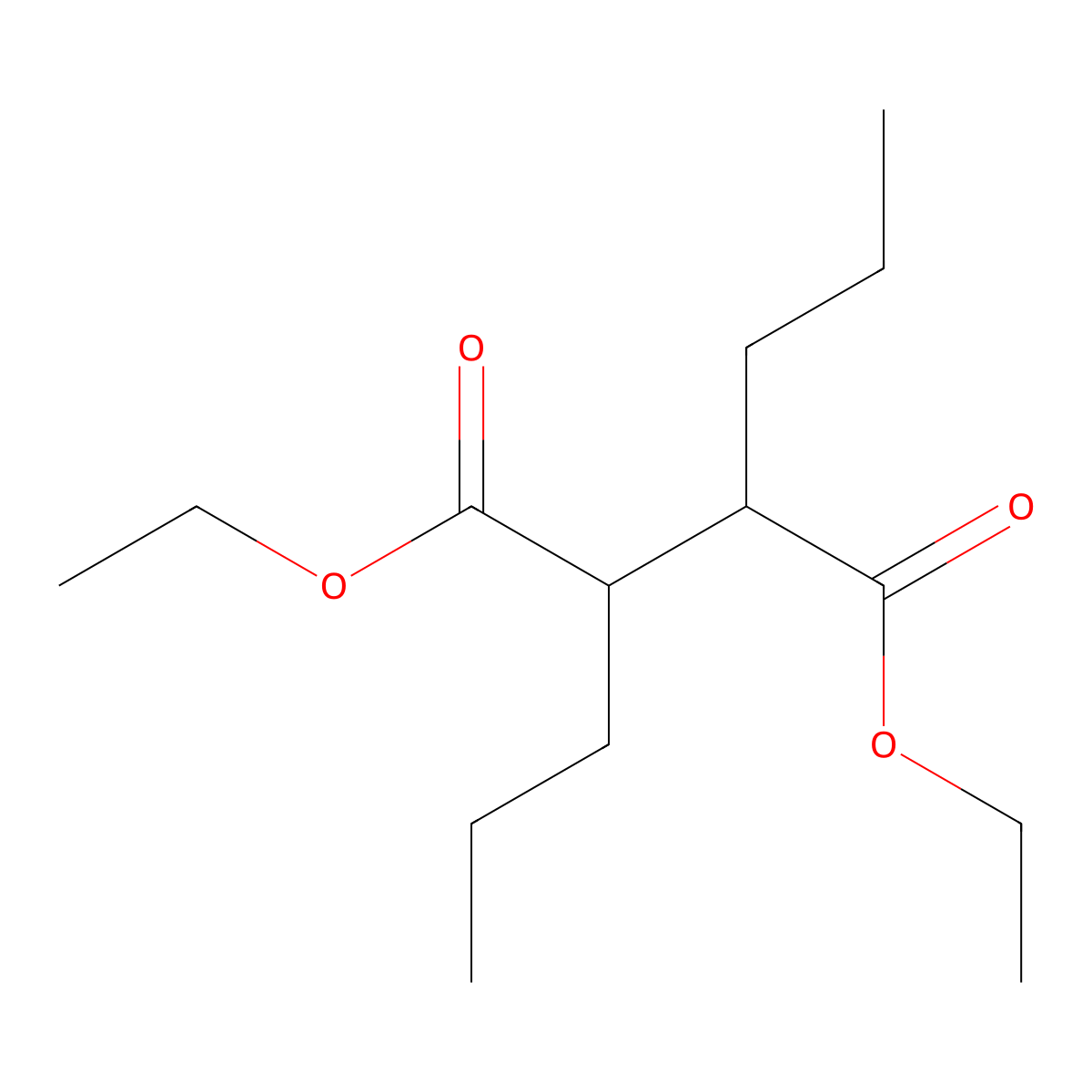 Diethyl 2,3-dipropylsuccinate molecular structure, CAS 32884-99-4