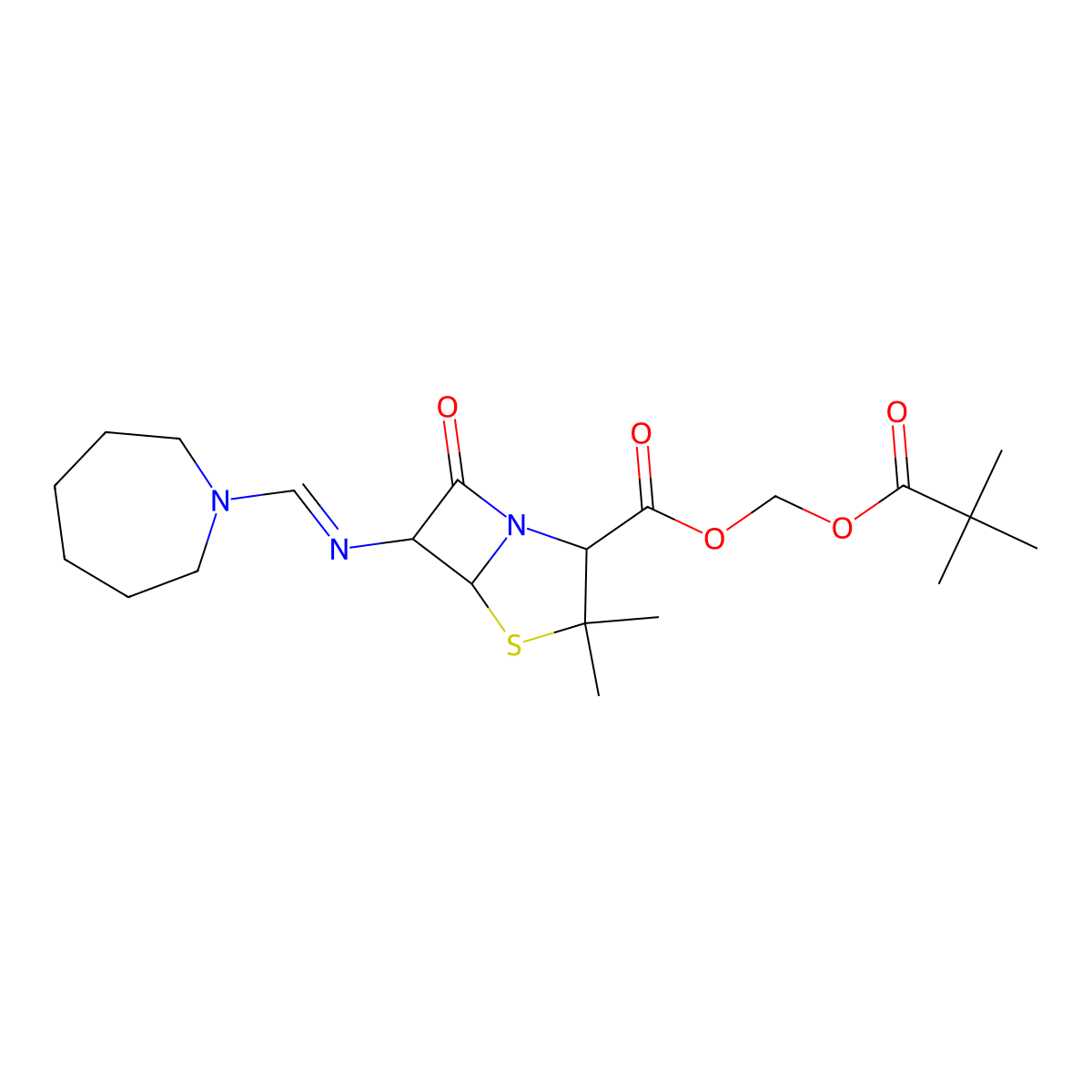 Pivmecillinam molecular structure, CAS 32886-97-8
