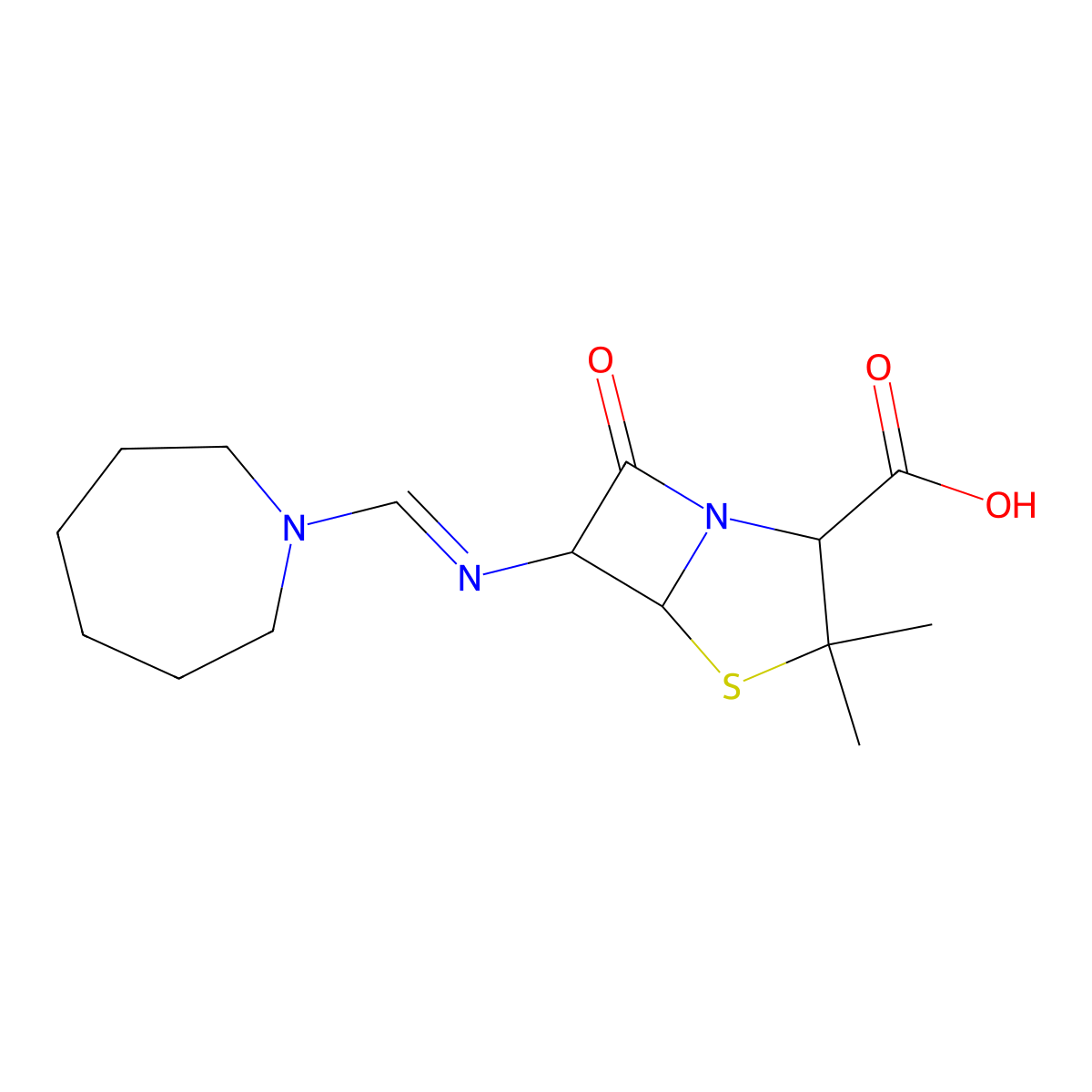 Amdinocillin molecular structure, CAS 32887-01-7