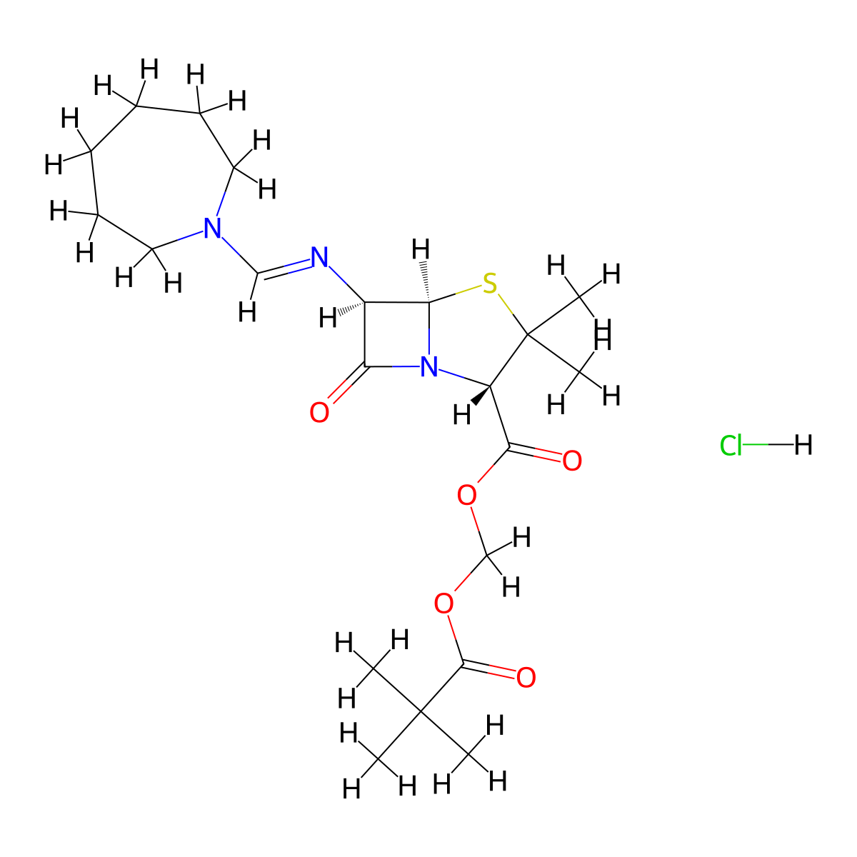 Pivmecillinam Hydrochloride molecular structure, CAS 32887-03-9