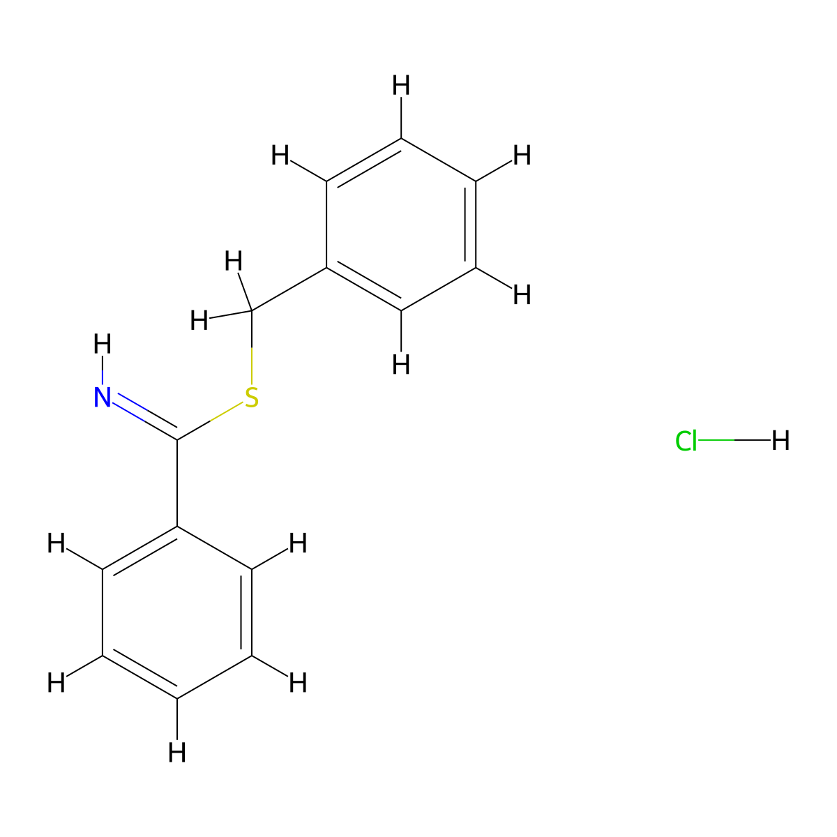 Benzenecarboximidothioic acid, phenylmethyl ester, hydrochloride molecular structure, CAS 32888-15-6