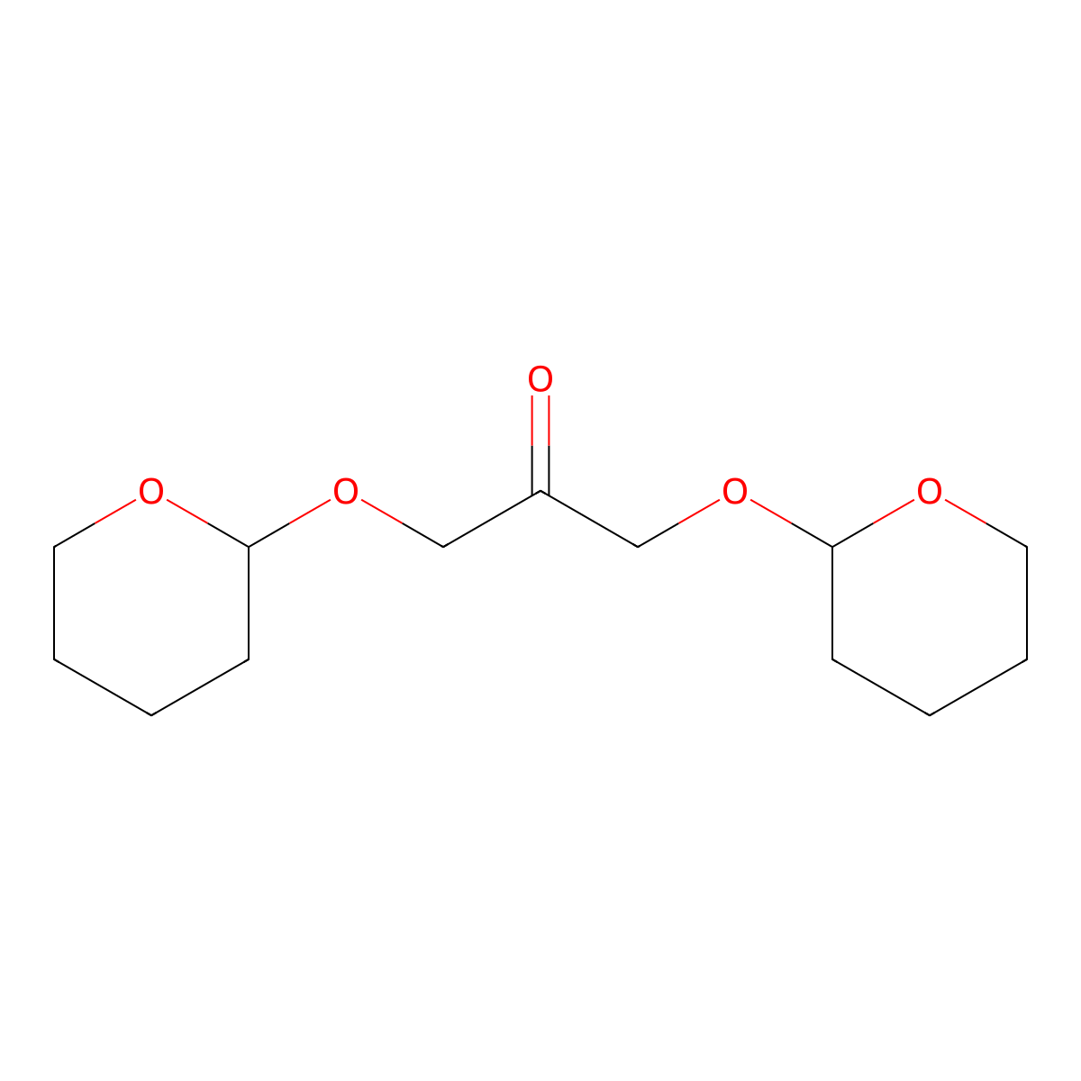 2-Propanone, 1,3-bis[(tetrahydro-2H-pyran-2-yl)oxy]- molecular structure, CAS 32888-40-7