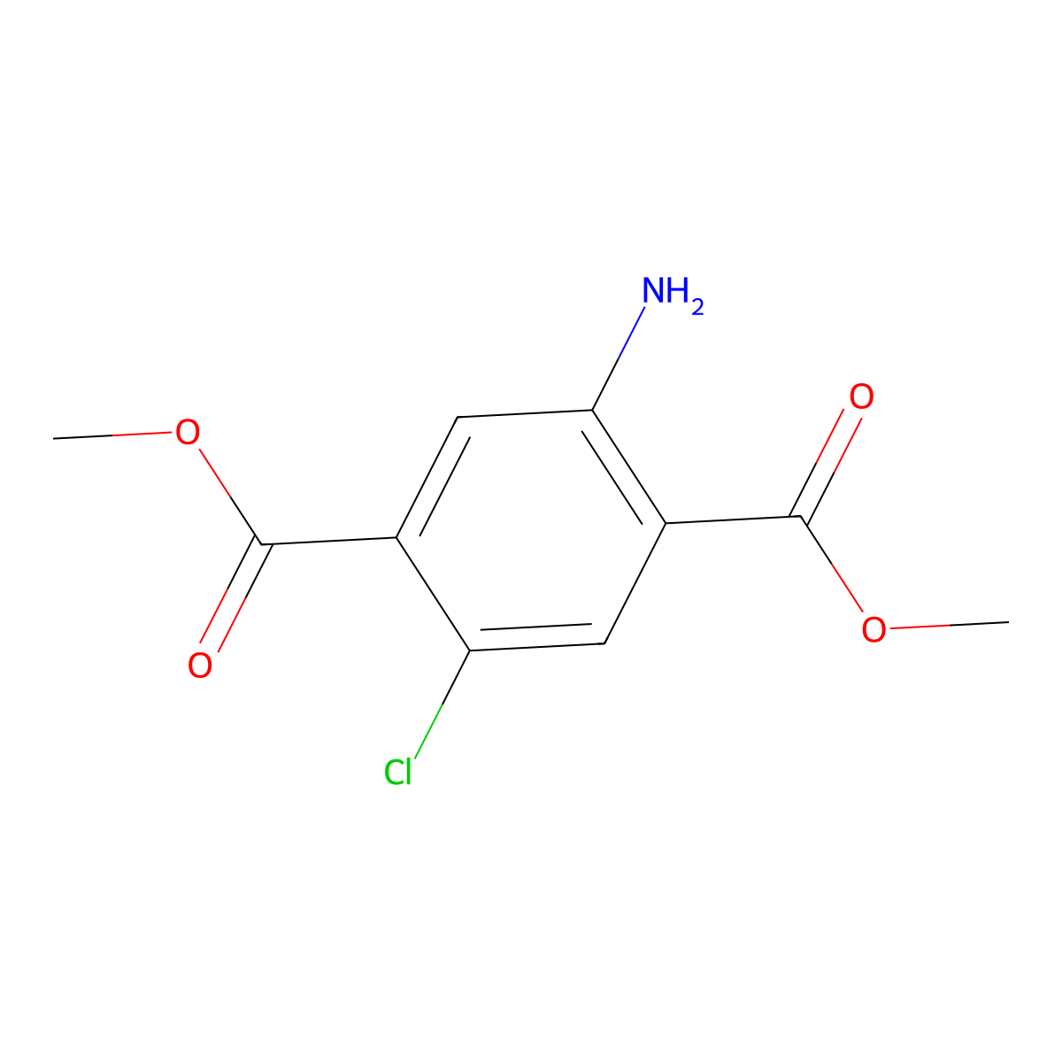 Dimethyl 2-amino-5-chloroterephthalate molecular structure, CAS 32888-87-2