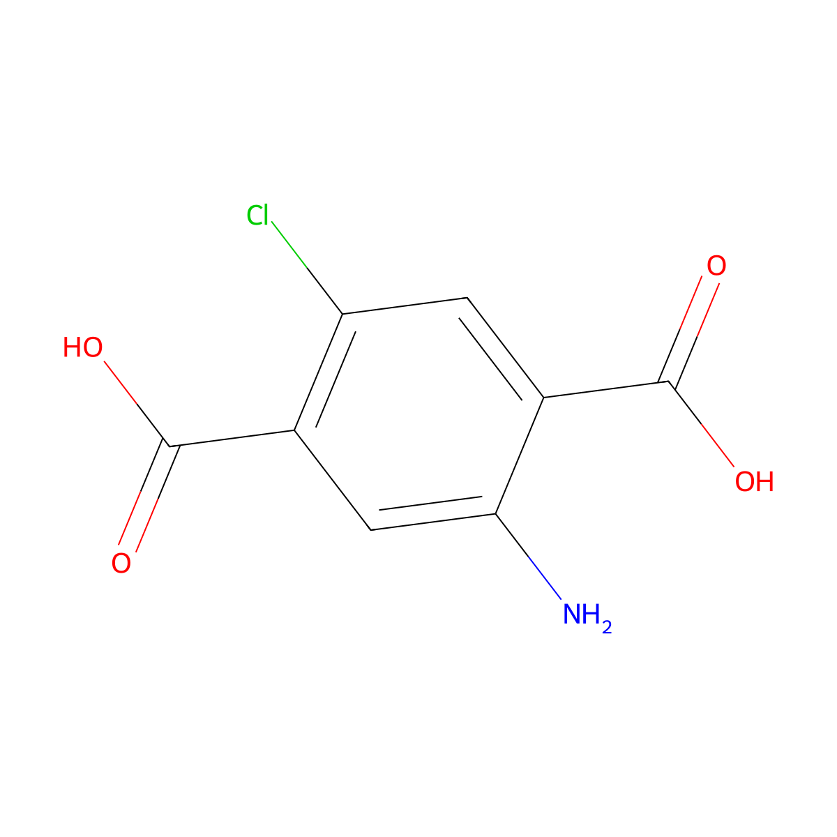 2-Amino-5-chloroterephthalic acid molecular structure, CAS 32888-88-3