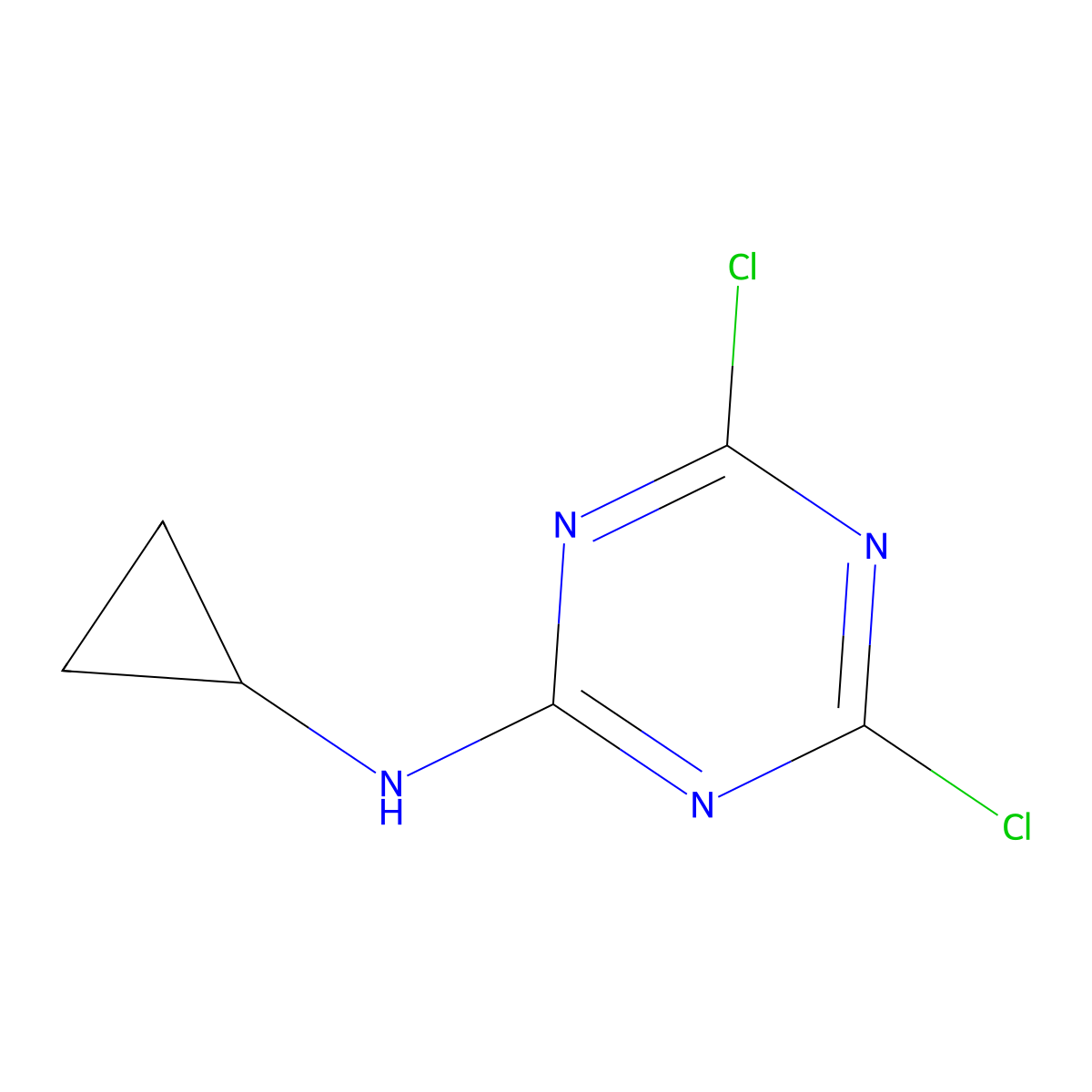 4,6-Dichloro-N-cyclopropyl-1,3,5-triazin-2-amine molecular structure, CAS 32889-45-5