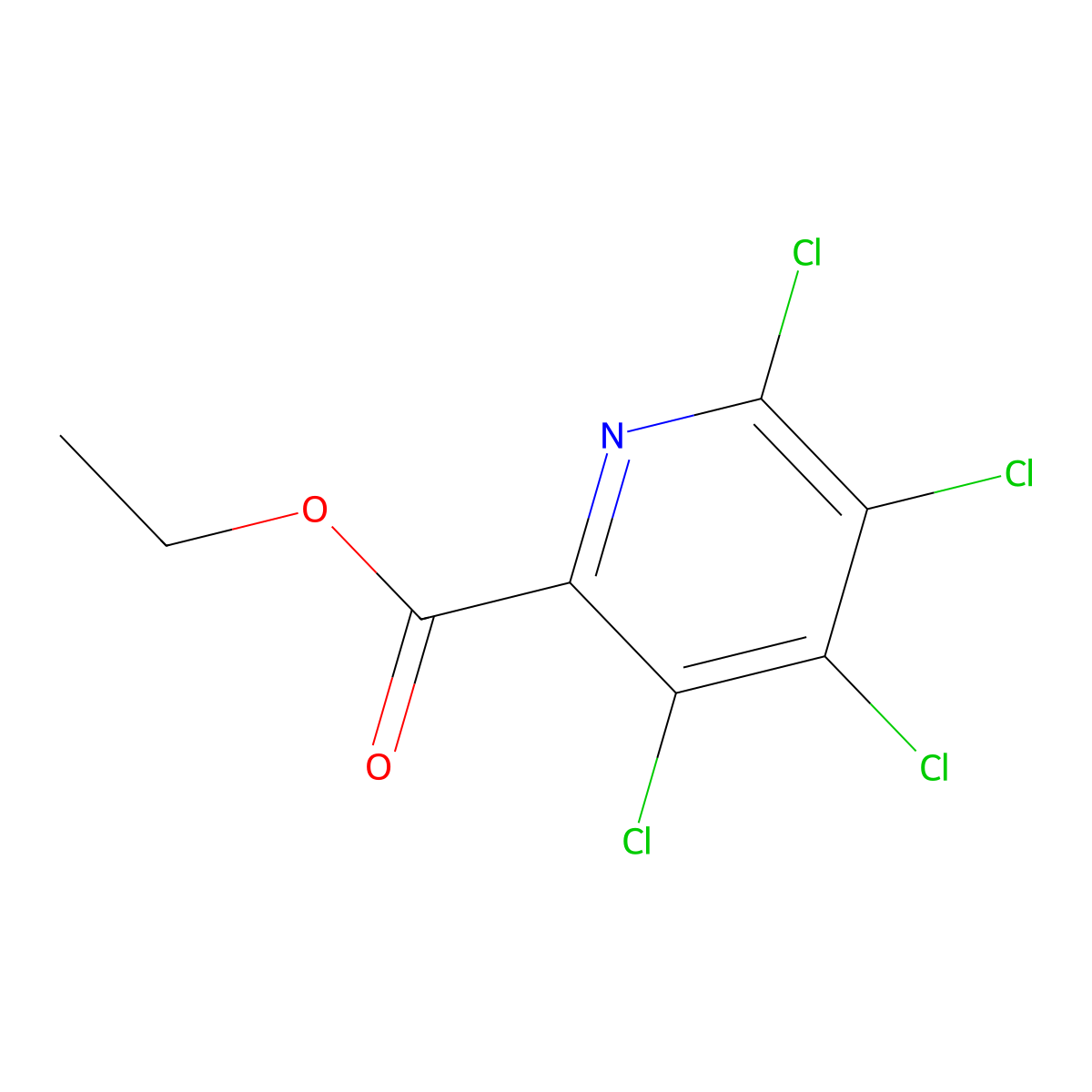 3,4,5,6-Tetrachloro-pyridine-2-carboxylic acid ethyl ester molecular structure, CAS 32889-72-8