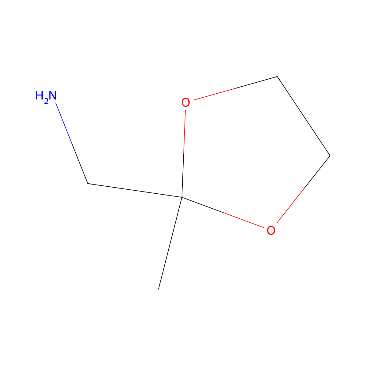 (2-Methyl-1,3-dioxolan-2-yl)methanamine molecular structure, CAS 3289-19-8
