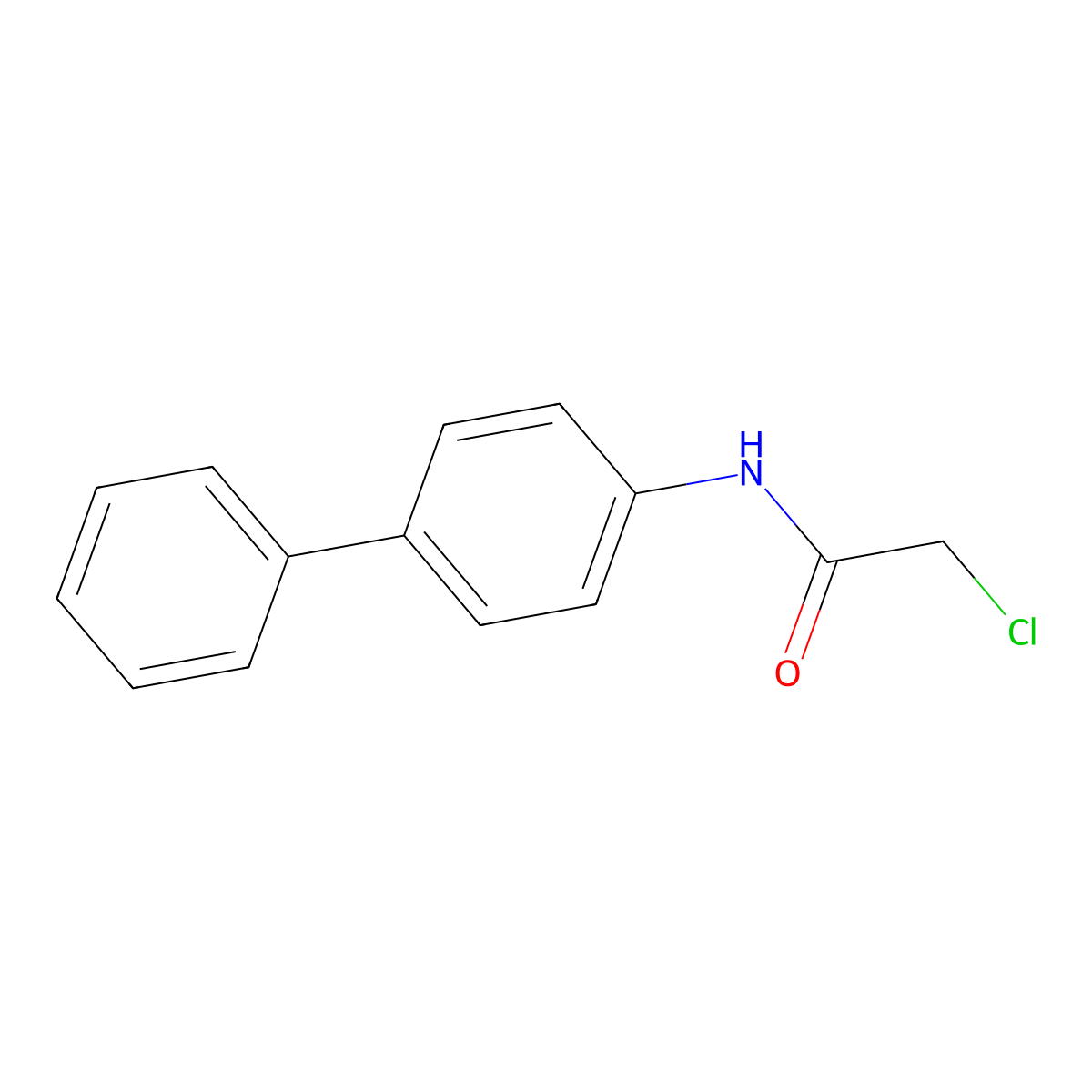 2-chloro-N-(4-phenylphenyl)acetamide molecular structure, CAS 3289-77-8
