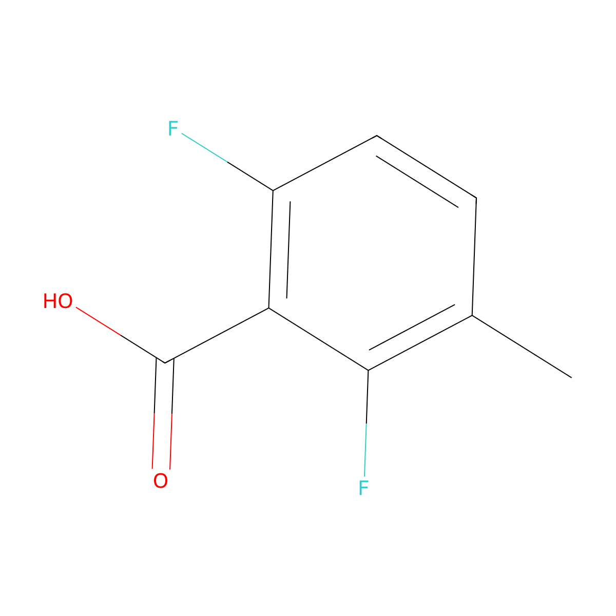 2,6-Difluoro-3-methylbenzoic acid molecular structure, CAS 32890-88-3