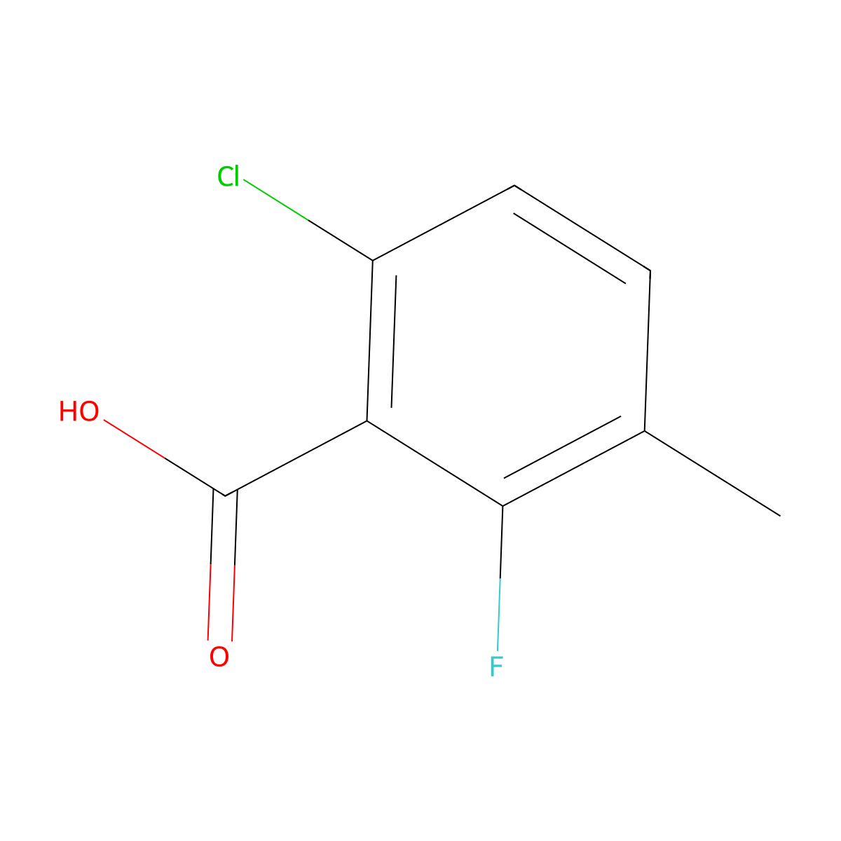 6-Chloro-2-fluoro-3-methylbenzoic acid molecular structure, CAS 32890-90-7