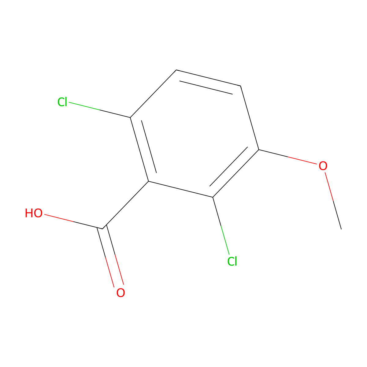 2,6-Dichloro-3-methoxybenzoic acid molecular structure, CAS 32890-93-0