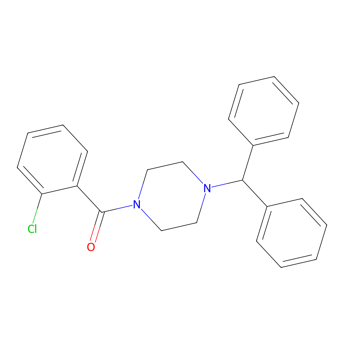 (4-Benzhydrylpiperazin-1-yl)-(2-chlorophenyl)methanone molecular structure, CAS 328906-35-0