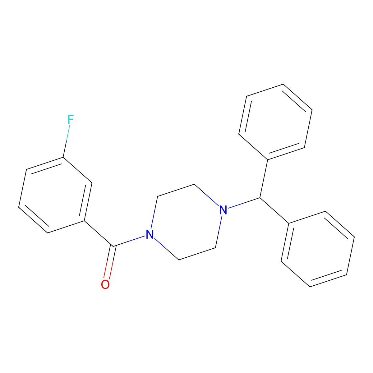 1-Benzhydryl-4-(3-fluorobenzoyl)piperazine molecular structure, CAS 328906-37-2