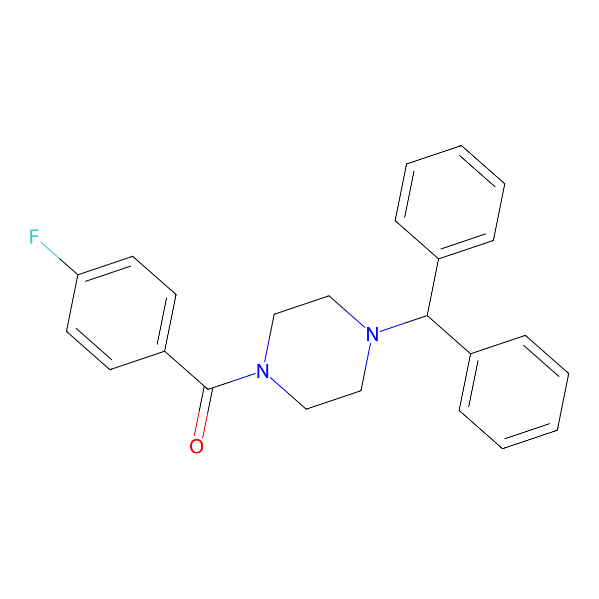 1-Benzhydryl-4-(4-fluorobenzoyl)piperazine molecular structure, CAS 328906-41-8