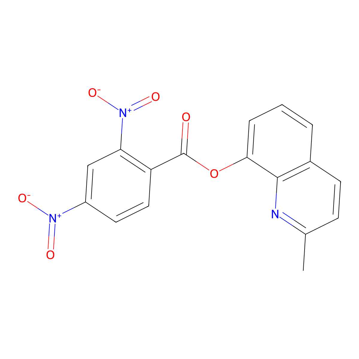 2-Methyl-8-quinolinyl 2,4-bisnitrobenzoate molecular structure, CAS 328907-28-4