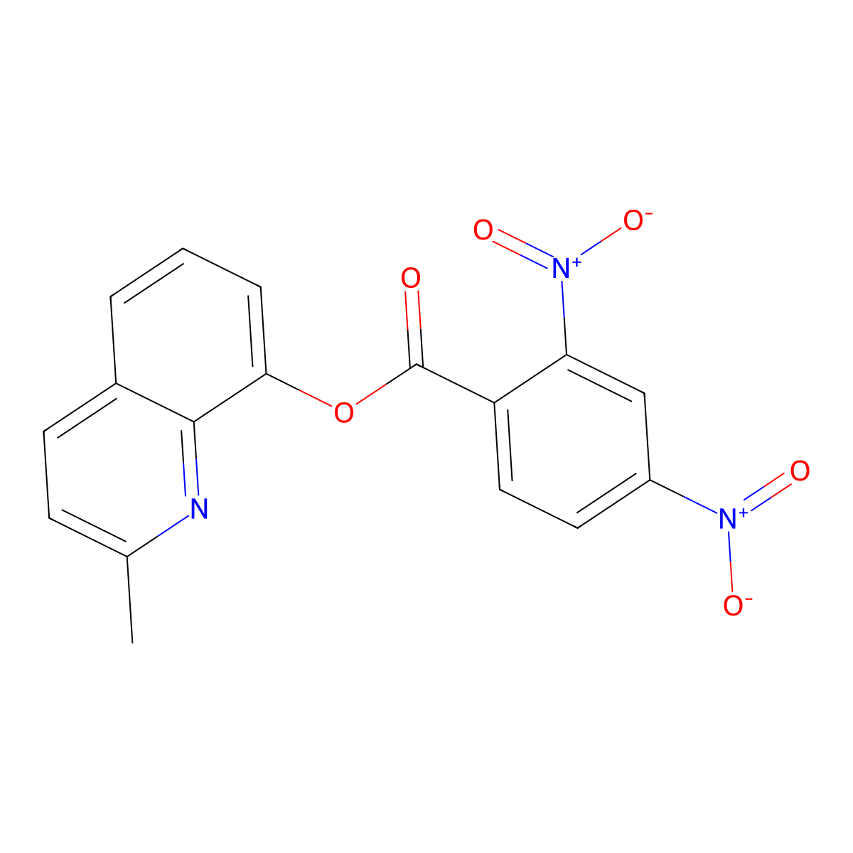 2-Methyl-8-quinolinyl 2,4-bisnitrobenzoate molecular structure, CAS 328907-28-4