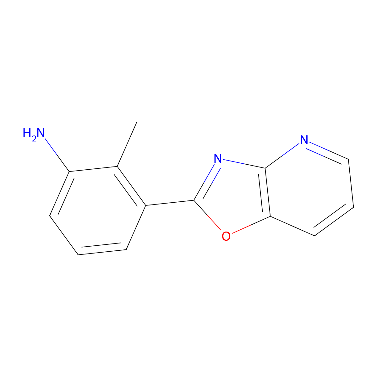 2-Methyl-3-(oxazolo[4,5-b]pyridin-2-yl)aniline molecular structure, CAS 328907-88-6
