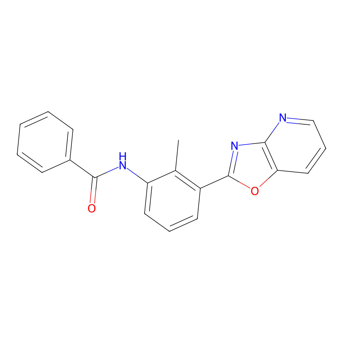 N-[2-methyl-3-([1,3]oxazolo[4,5-b]pyridin-2-yl)phenyl]benzamide molecular structure, CAS 328907-89-7