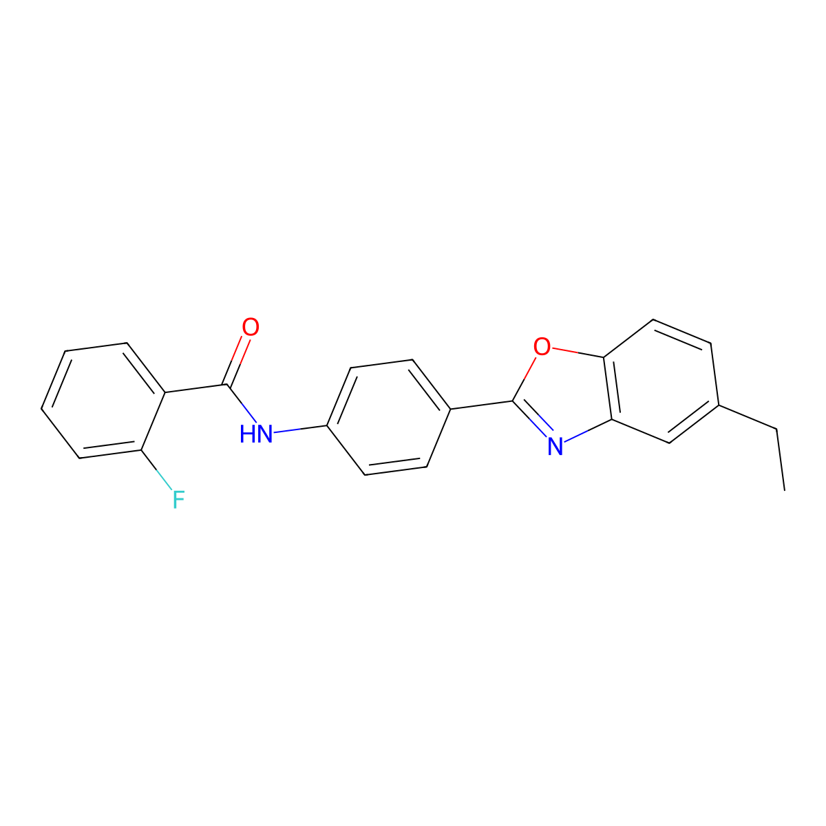 N-[4-(5-ethyl-1,3-benzoxazol-2-yl)phenyl]-2-fluorobenzamide molecular structure, CAS 328908-04-9