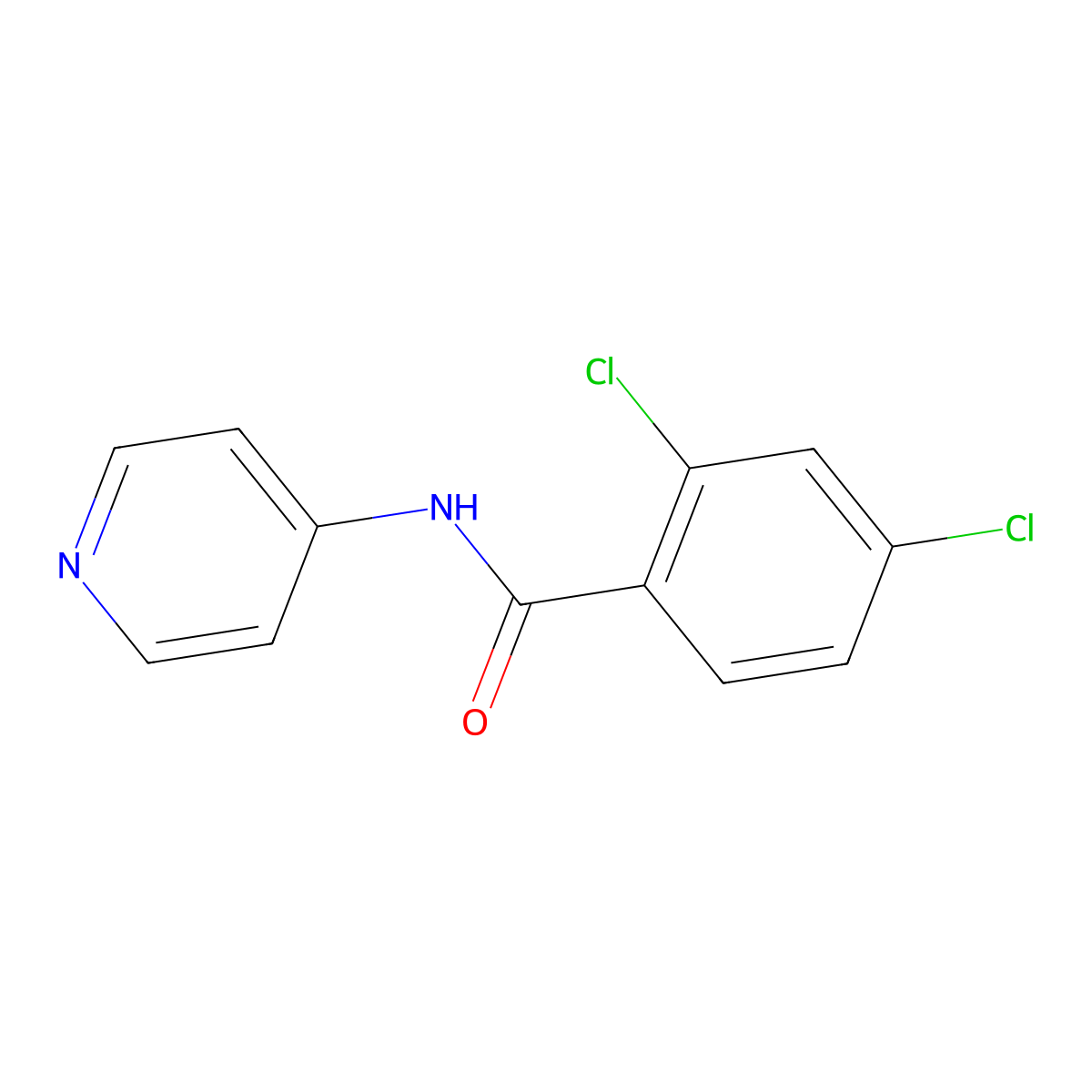 2,4-dichloro-N-(pyridin-4-yl)benzamide molecular structure, CAS 328909-71-3
