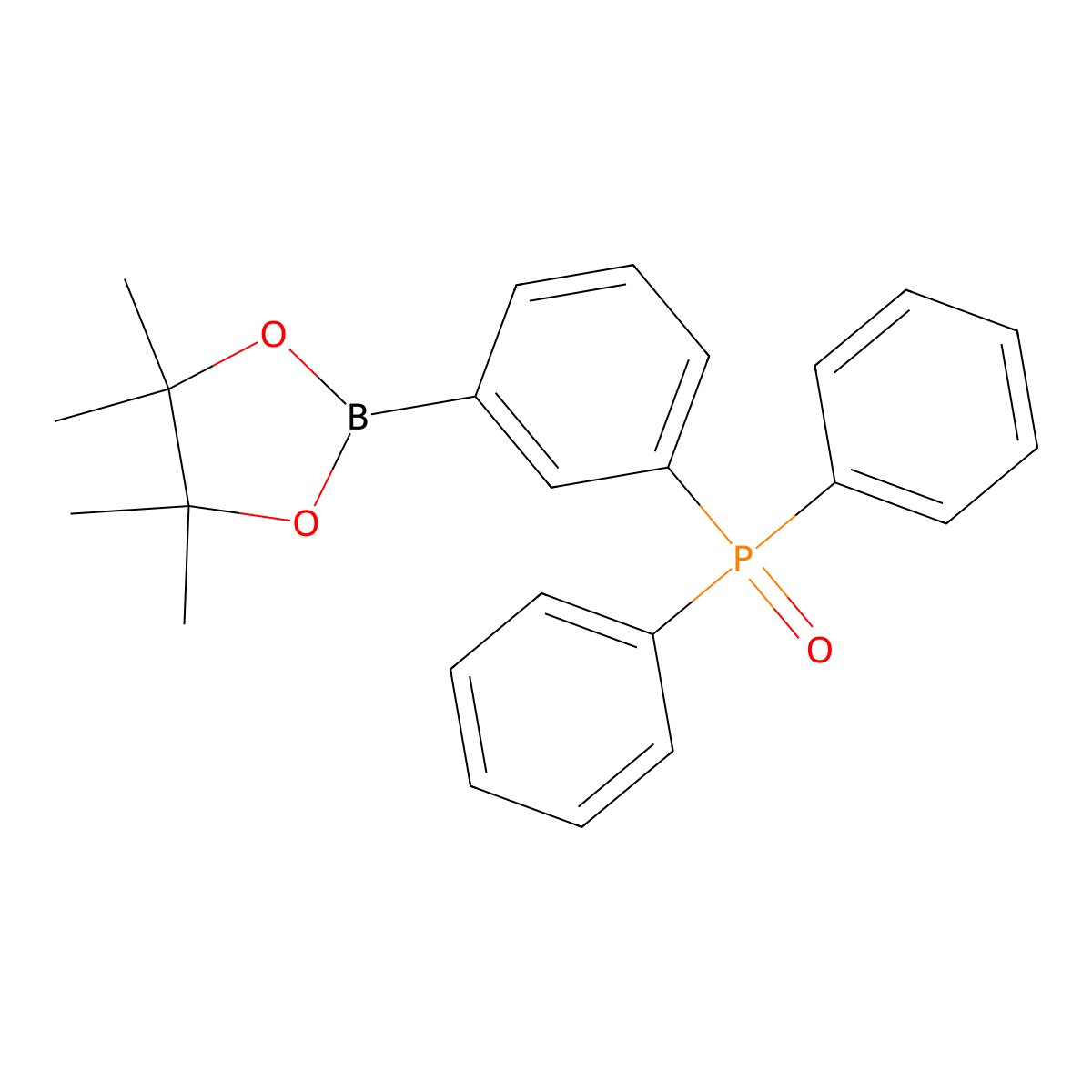Diphenyl[3-(4,4,5,5-tetramethyl-1,3,2-dioxaborolan-2-yl)phenyl]phosphine oxide molecular structure, CAS 328917-29-9