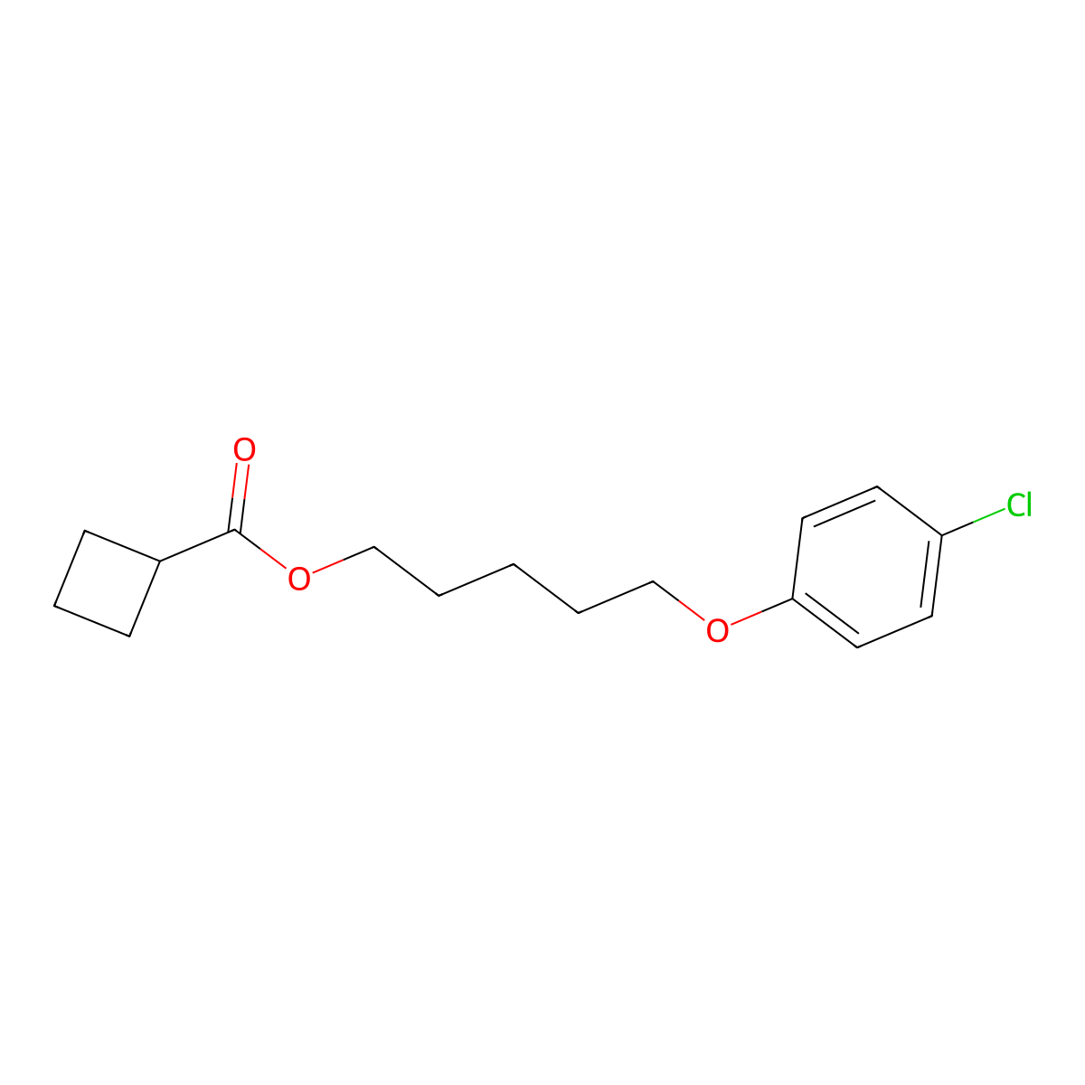 5-(4-Chlorophenoxy)pentyl cyclobutanecarboxylate molecular structure, CAS 328918-03-2