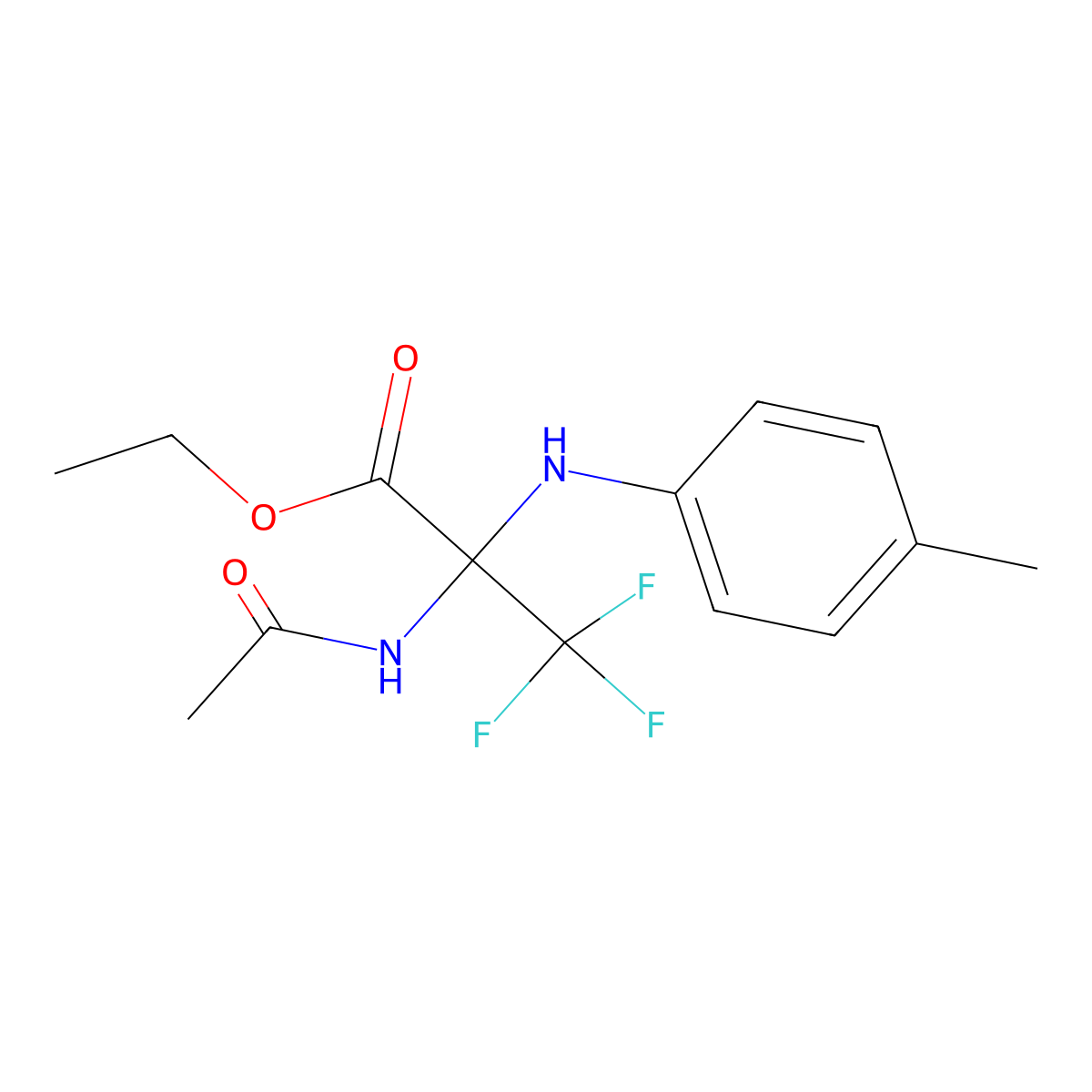 Alanine, 2-(acetylamino)-3,3,3-trifluoro-N-(4-methylphenyl)-, ethyl ester molecular structure, CAS 328918-09-8