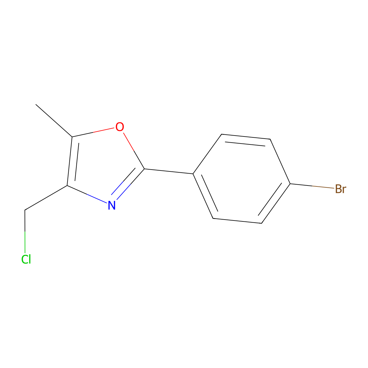 2-(4-Bromophenyl)-4-(chloromethyl)-5-methyloxazole molecular structure, CAS 328918-81-6