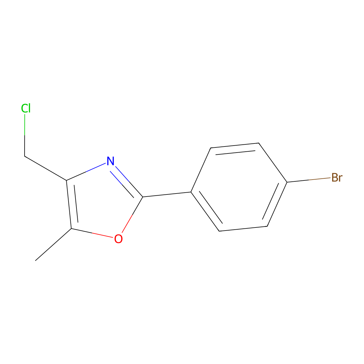 2-(4-Bromophenyl)-4-(chloromethyl)-5-methyloxazole molecular structure, CAS 328918-81-6