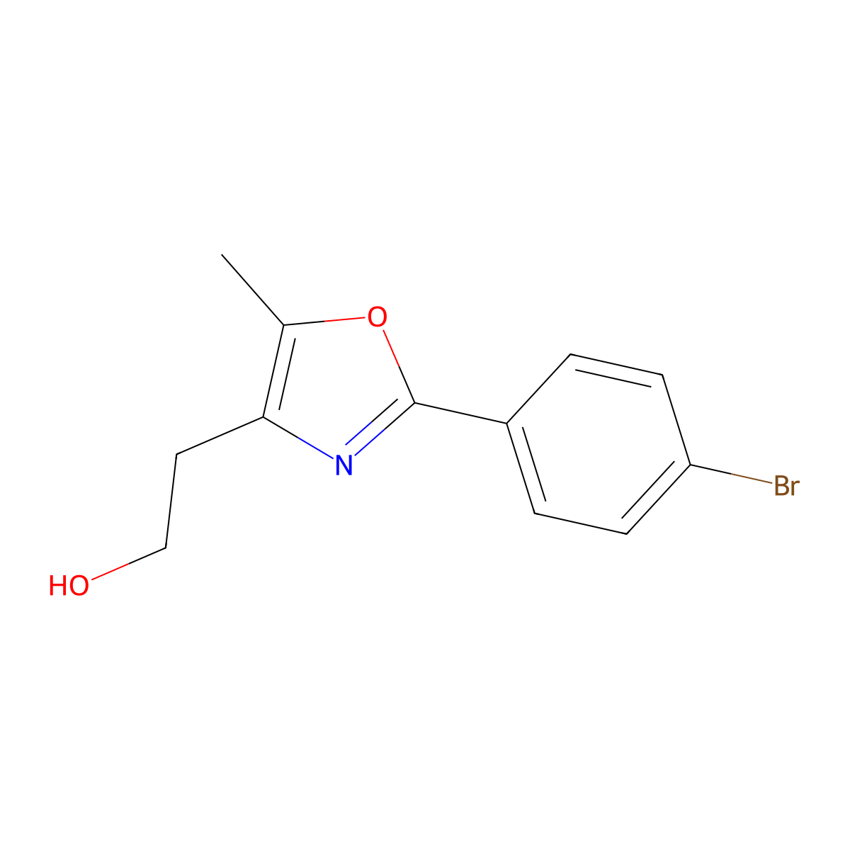 2-(2-(4-Bromophenyl)-5-methyloxazol-4-YL)ethanol molecular structure, CAS 328918-84-9