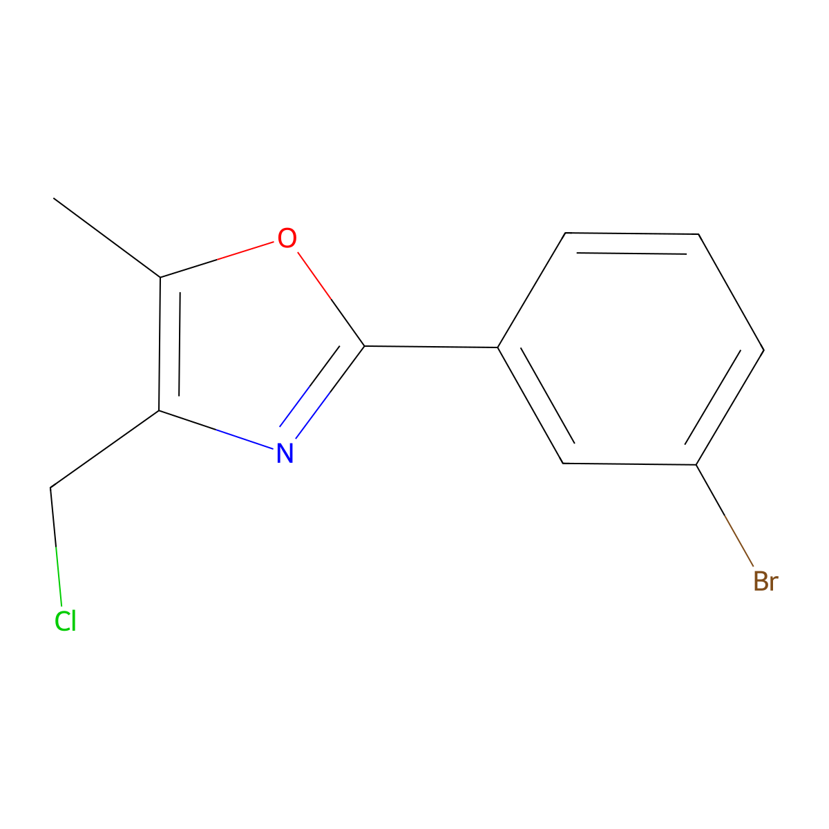 2-(3-Bromophenyl)-4-(chloromethyl)-5-methyl-1,3-oxazole molecular structure, CAS 328918-94-1