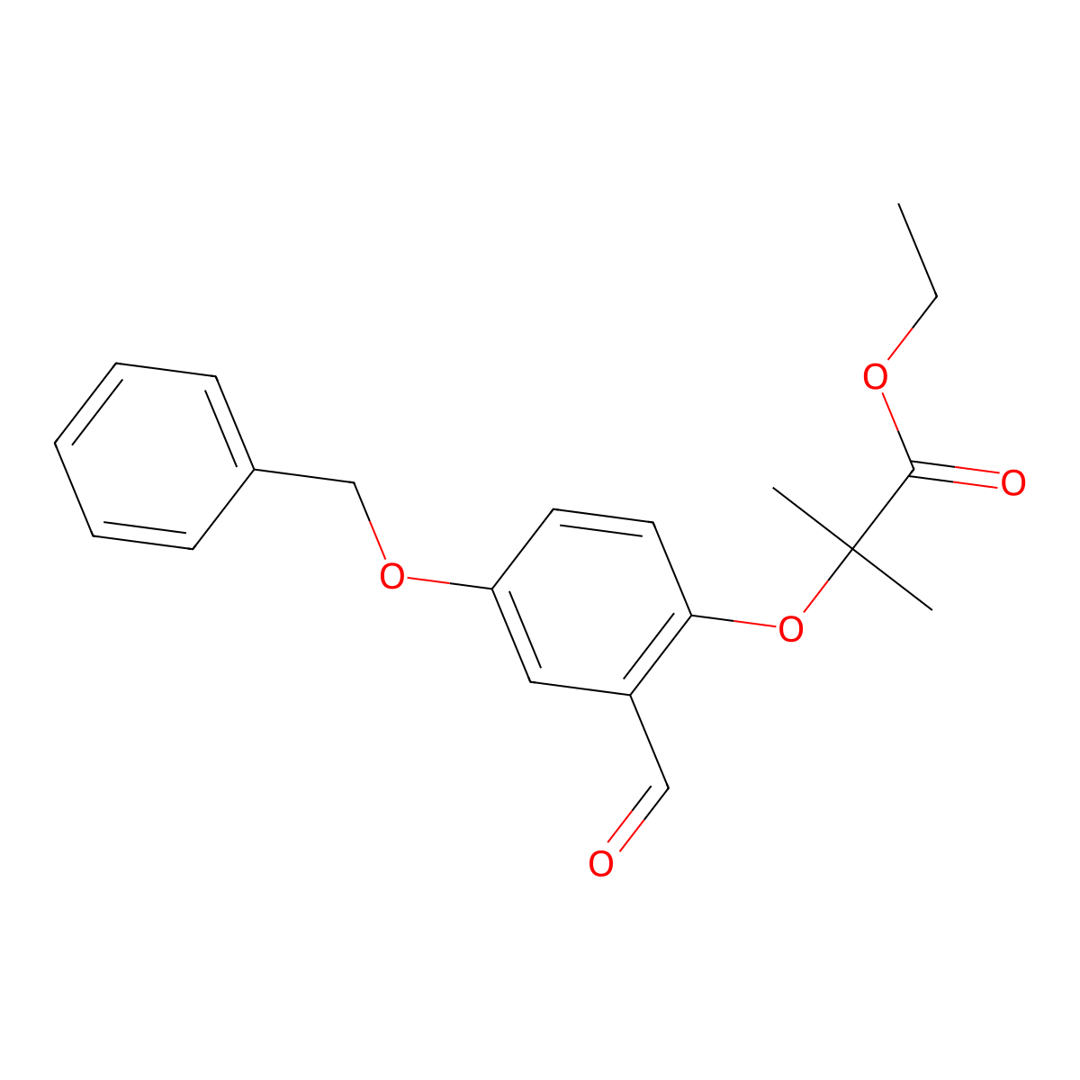 Ethyl 2-(4-(benzyloxy)-2-formylphenoxy)-2-methylpropanoate molecular structure, CAS 328919-31-9