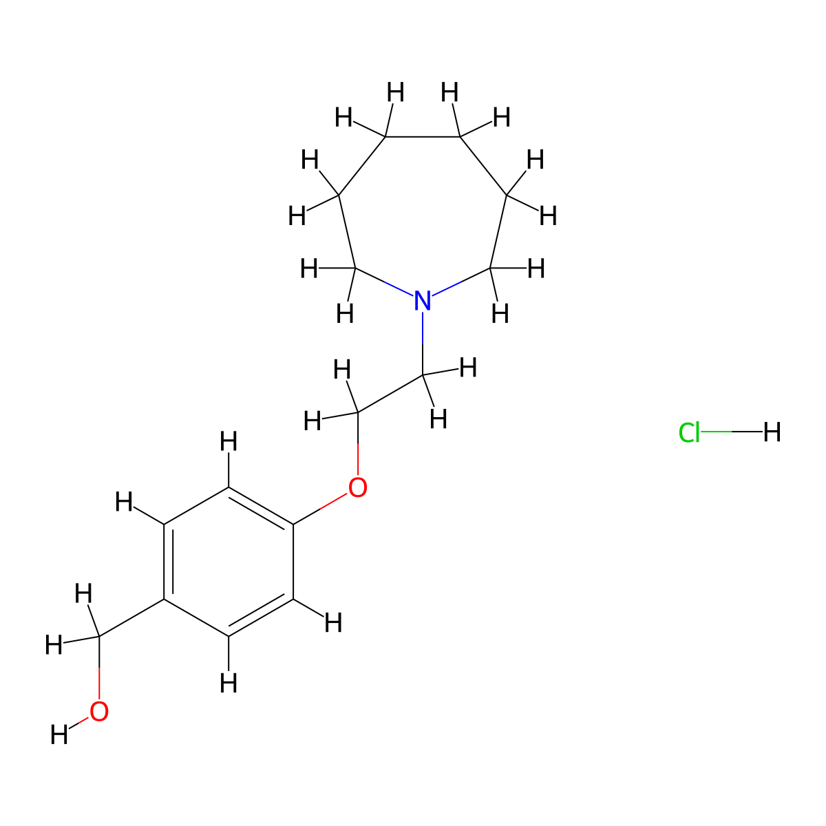 (4-(2-(Azepan-1-yl)ethoxy)phenyl)methanol hydrochloride molecular structure, CAS 328933-65-9