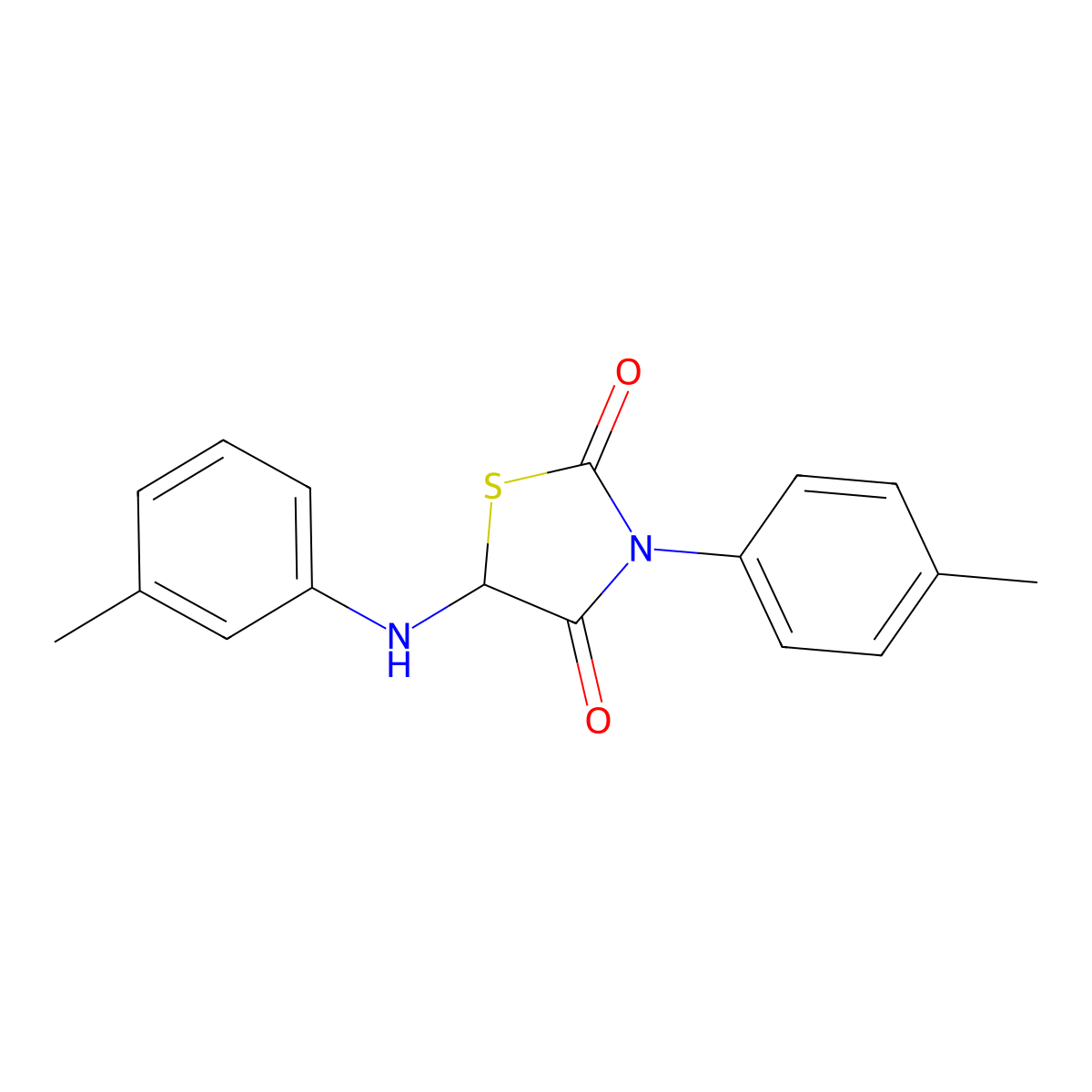 3-(4-Methylphenyl)-5-[(3-methylphenyl)amino]-1,3-thiazolidine-2,4-dione molecular structure, CAS 328938-22-3