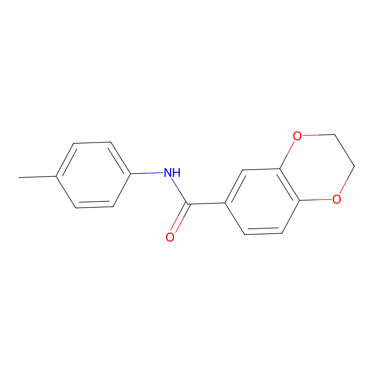 N-(4-methylphenyl)-2,3-dihydro-1,4-benzodioxine-6-carboxamide molecular structure, CAS 328948-73-8