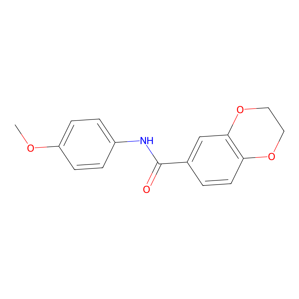 N-(4-methoxyphenyl)-2,3-dihydro-1,4-benzodioxine-6-carboxamide molecular structure, CAS 328949-13-9